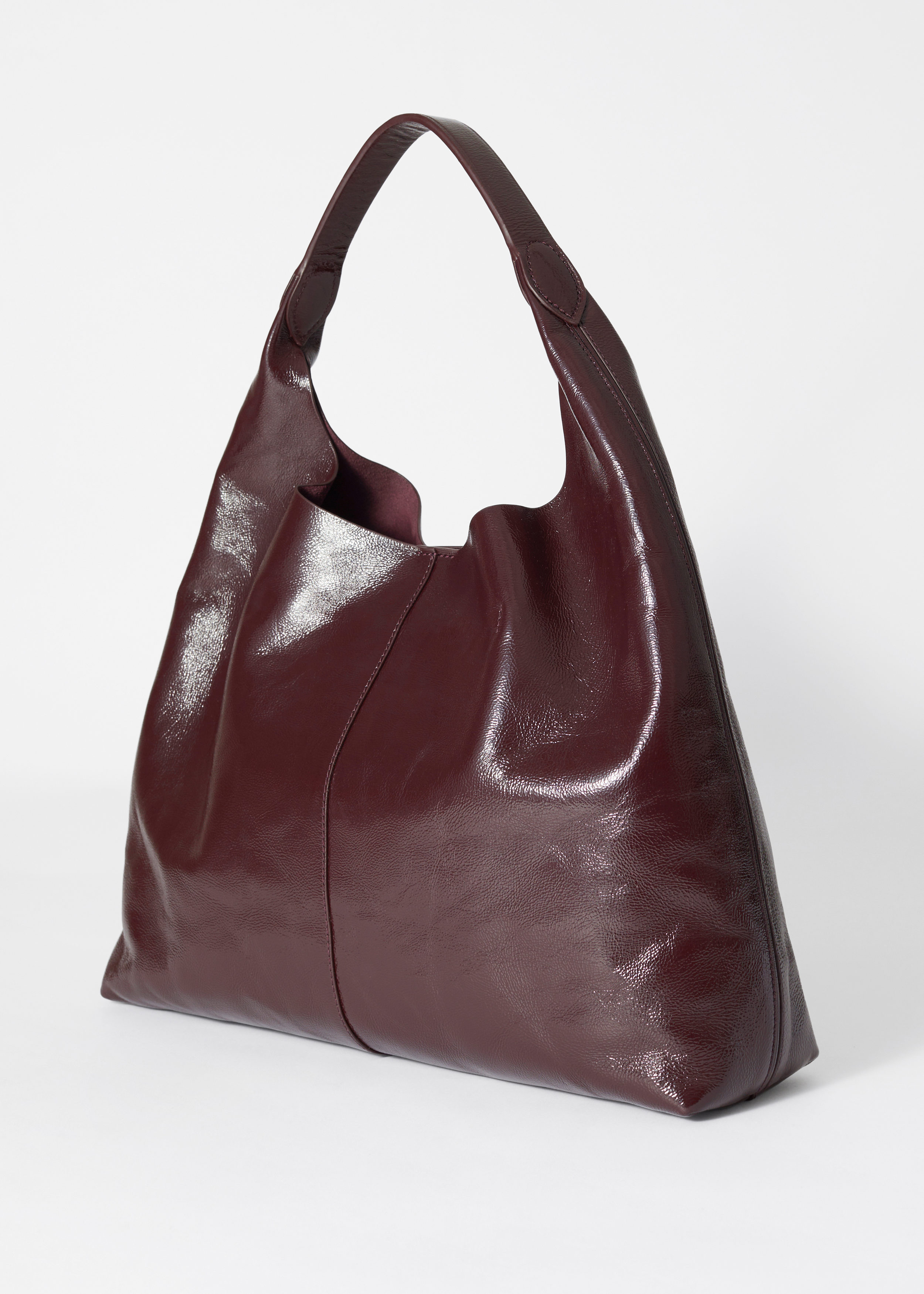 & Other Stories LARGE PATENT-LEATHER TOTE BAG