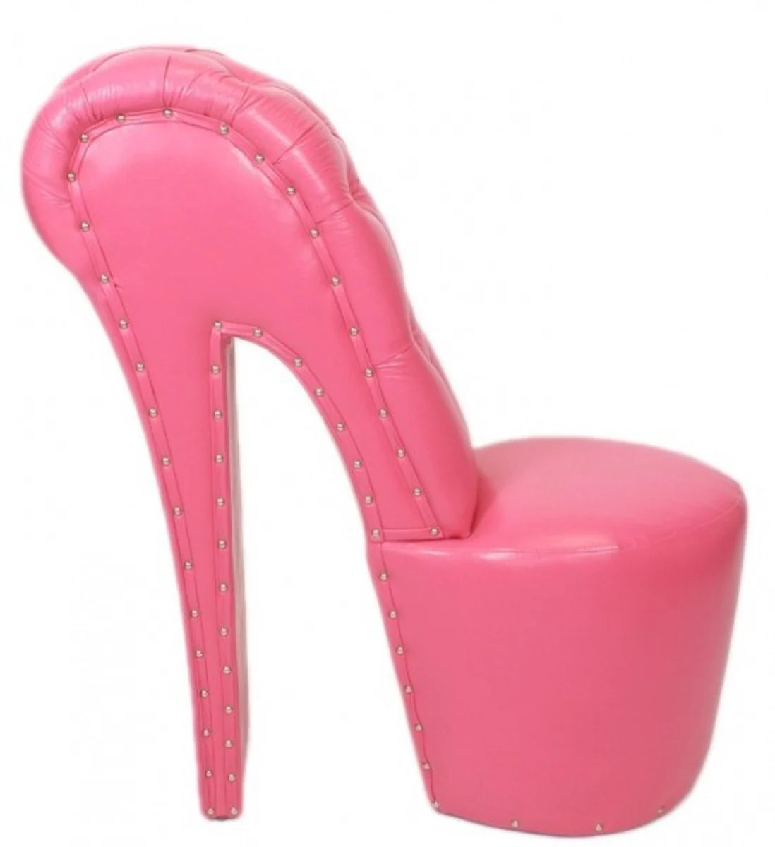 High heel armchair with decorative stones pink luxury design - designer armchair - club furniture - shoe chair armchair