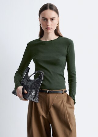 & Other Stories RIBBED LONG-SLEEVE TOP