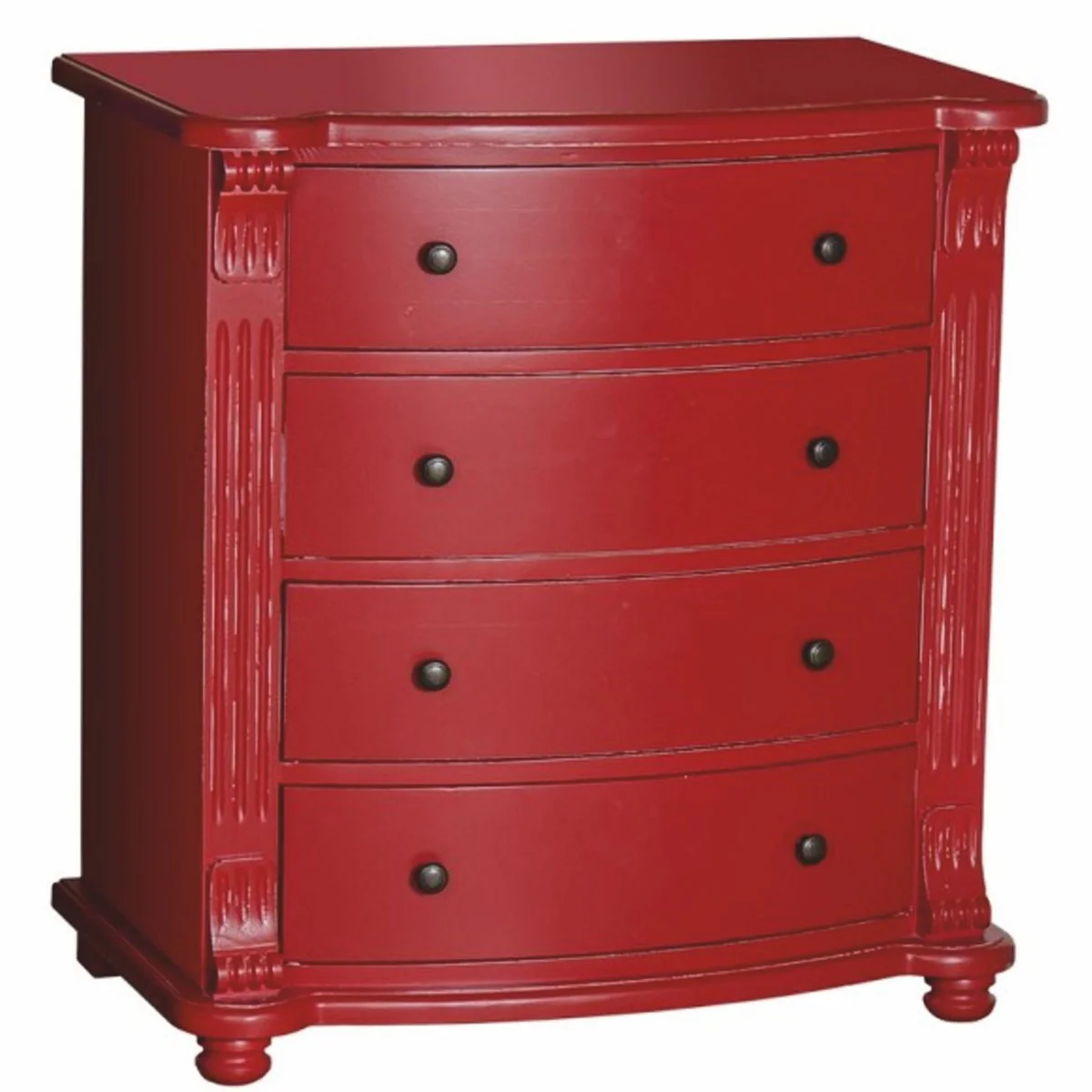 Country house style chest of drawers with 4 drawers red 80 x H. 100 cm - country house style furniture