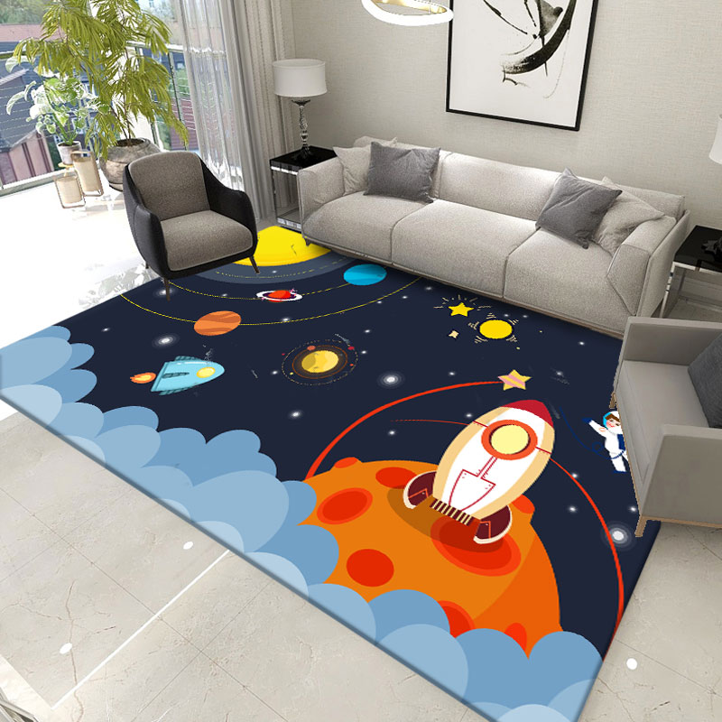 Children Carpet Rug Flannel Non-Slip Baby Carpet Rectangle Bedroom Rug Living Room Kids Play Mats