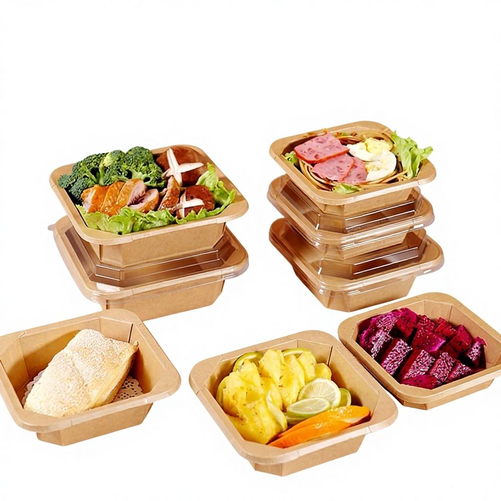 Octagonal Disposable Kraft Paper Food Box
