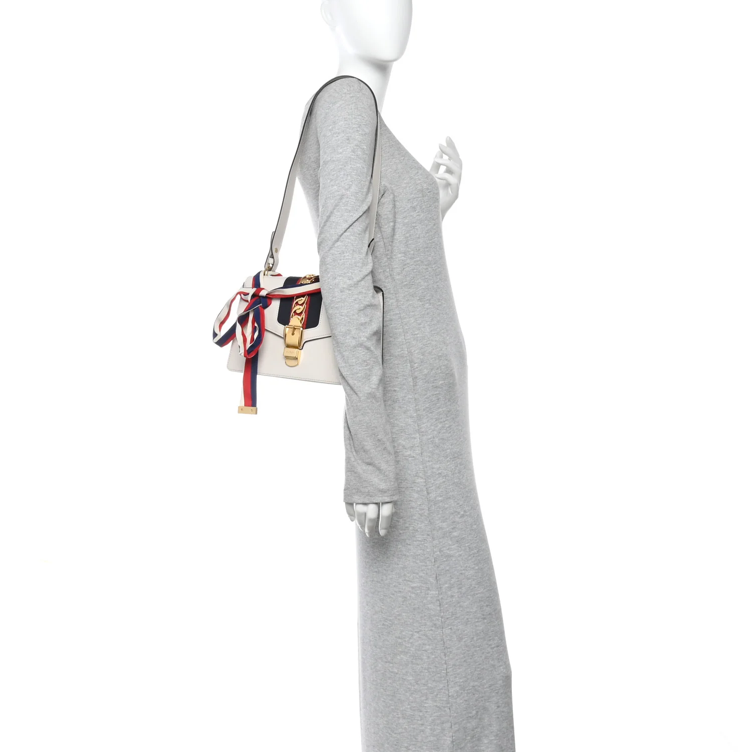 Calfskin Small Sylvie Shoulder Bag Off White