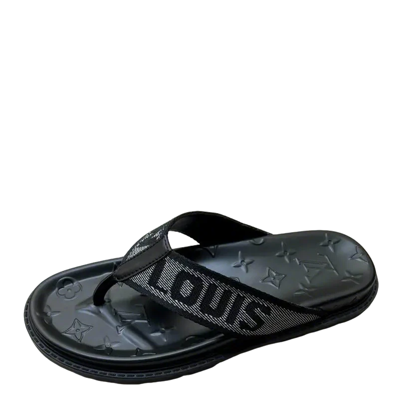 Louis Vuitton Men's Logo Print Flip Flops For Casual Luxury Footwear - Sneaker Replica Workshop