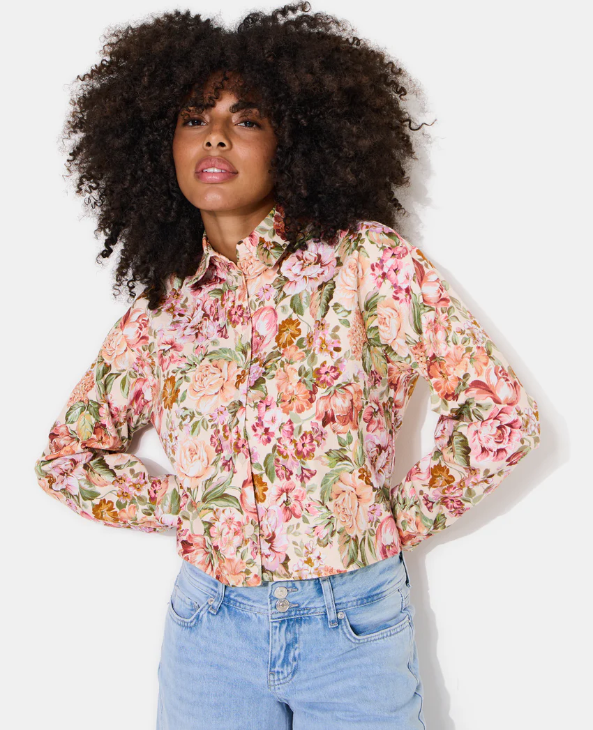 Pimkie Veste droite motif fleurs façon tapisserie