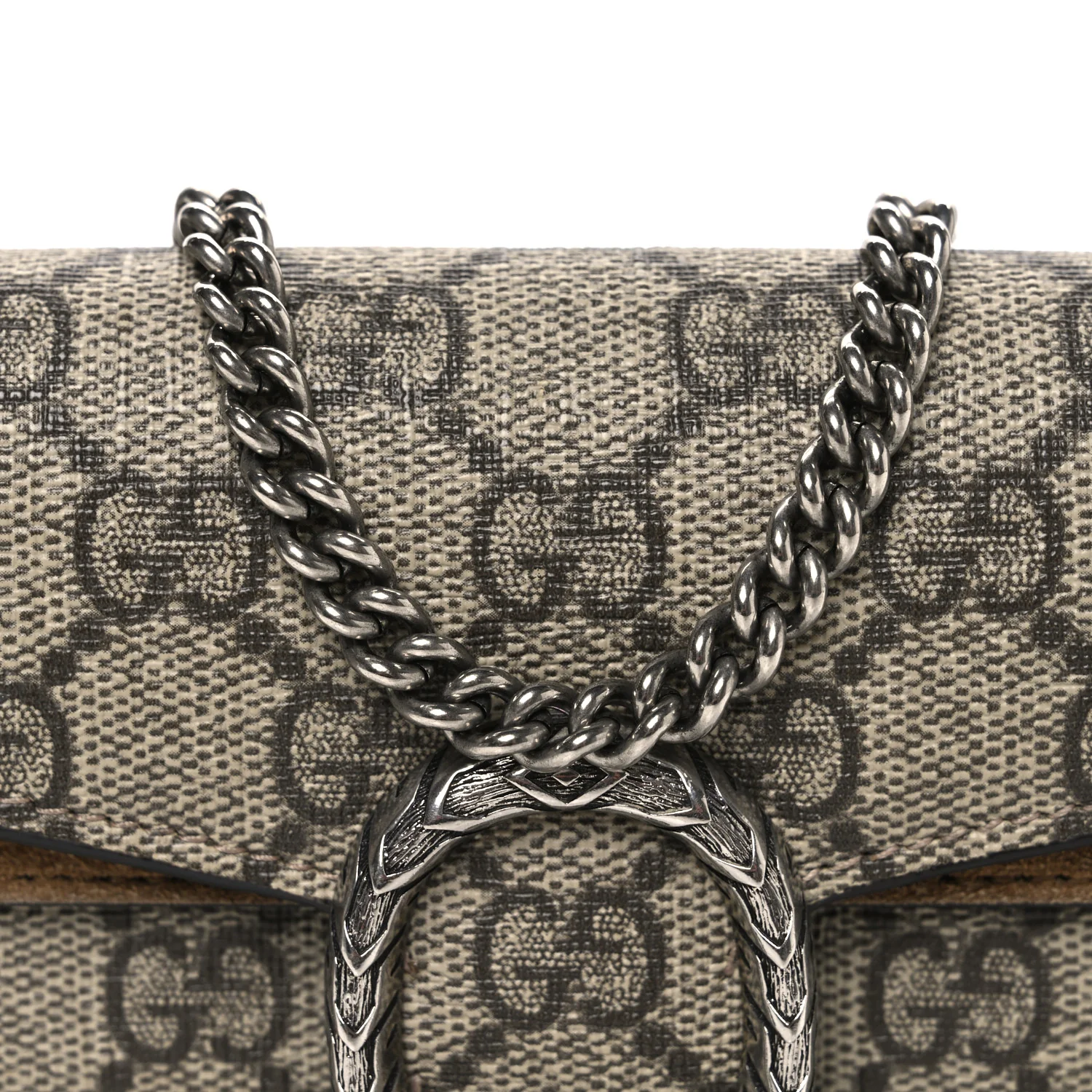 GG Supreme Monogram Super Mini Dionysus Shoulder Bag Taupe - Top Club
