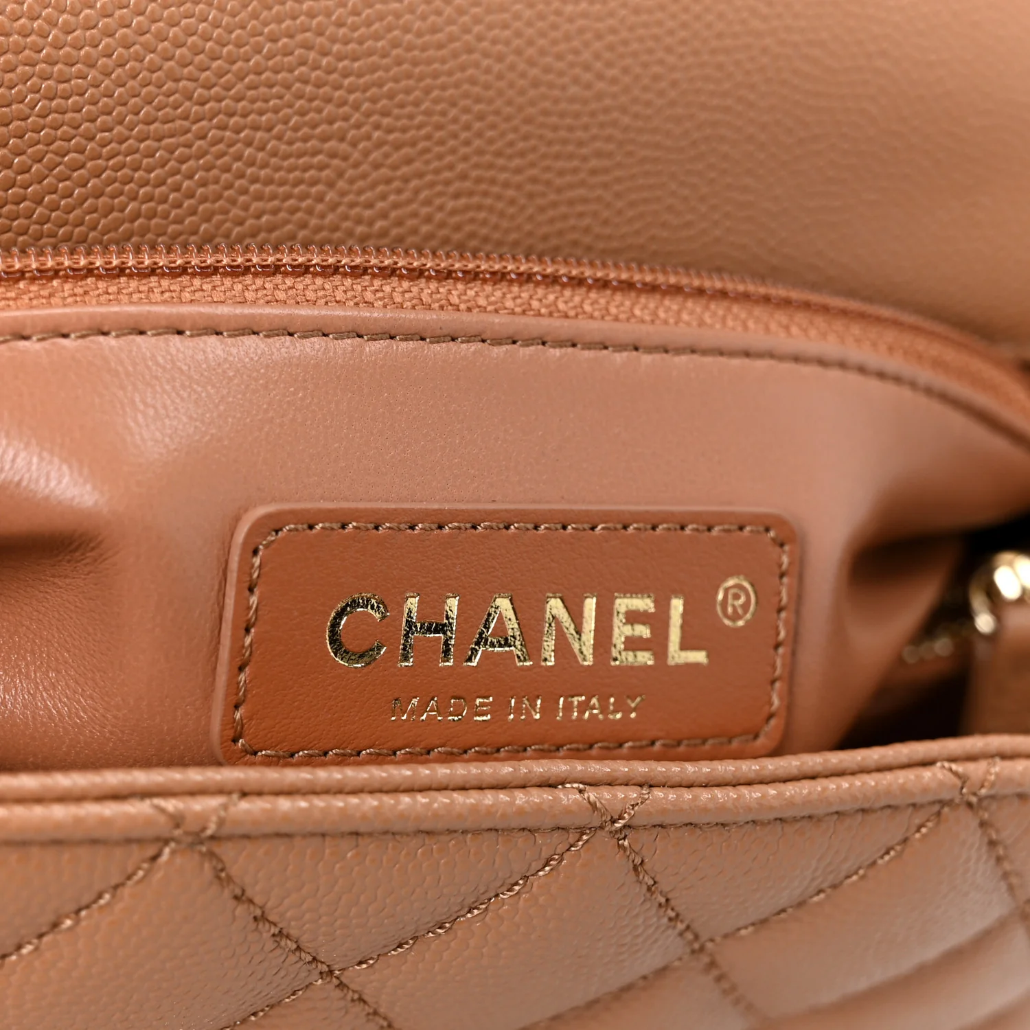 Caviar Quilted Small Coco Handle Flap Brown - Top Club