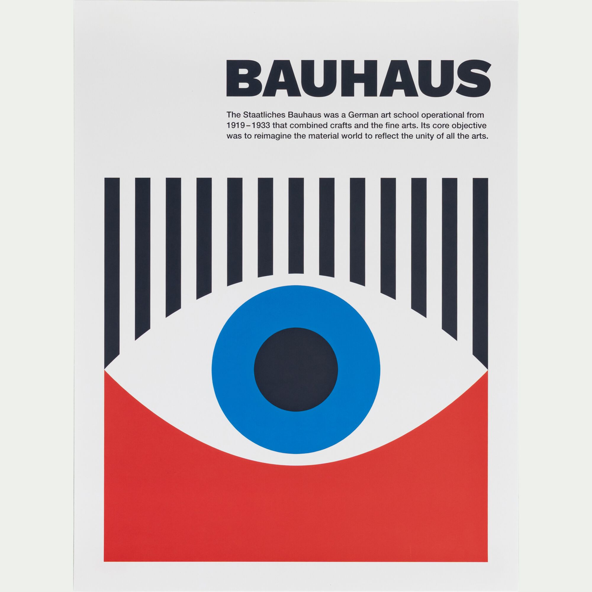 BAUHAUS ŒIL - Affiche œil 30x40cm - bleu