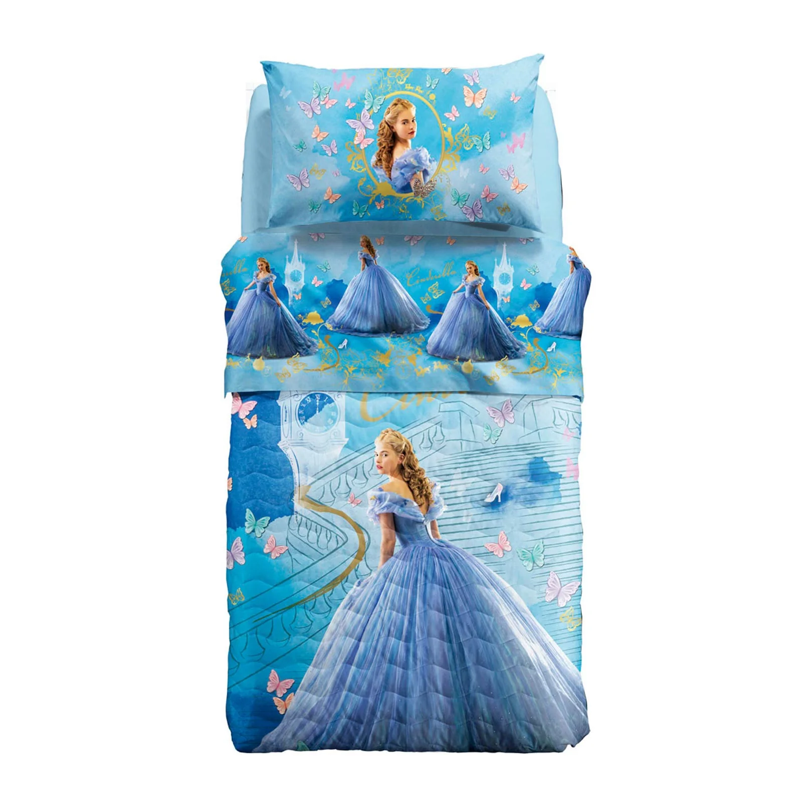 Copriletto Trapuntato In Cotone Cenerentola Singolo Unica Cartoons