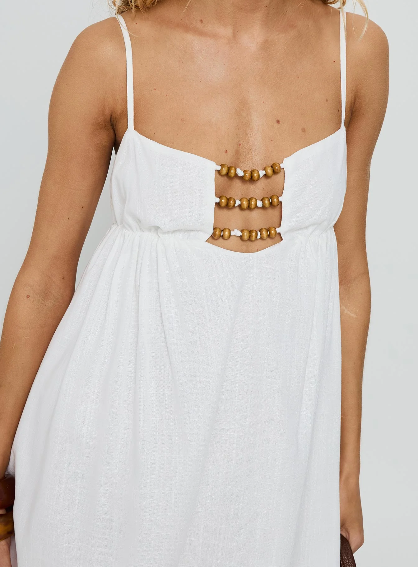 Beabado Beaded Mini Dress White