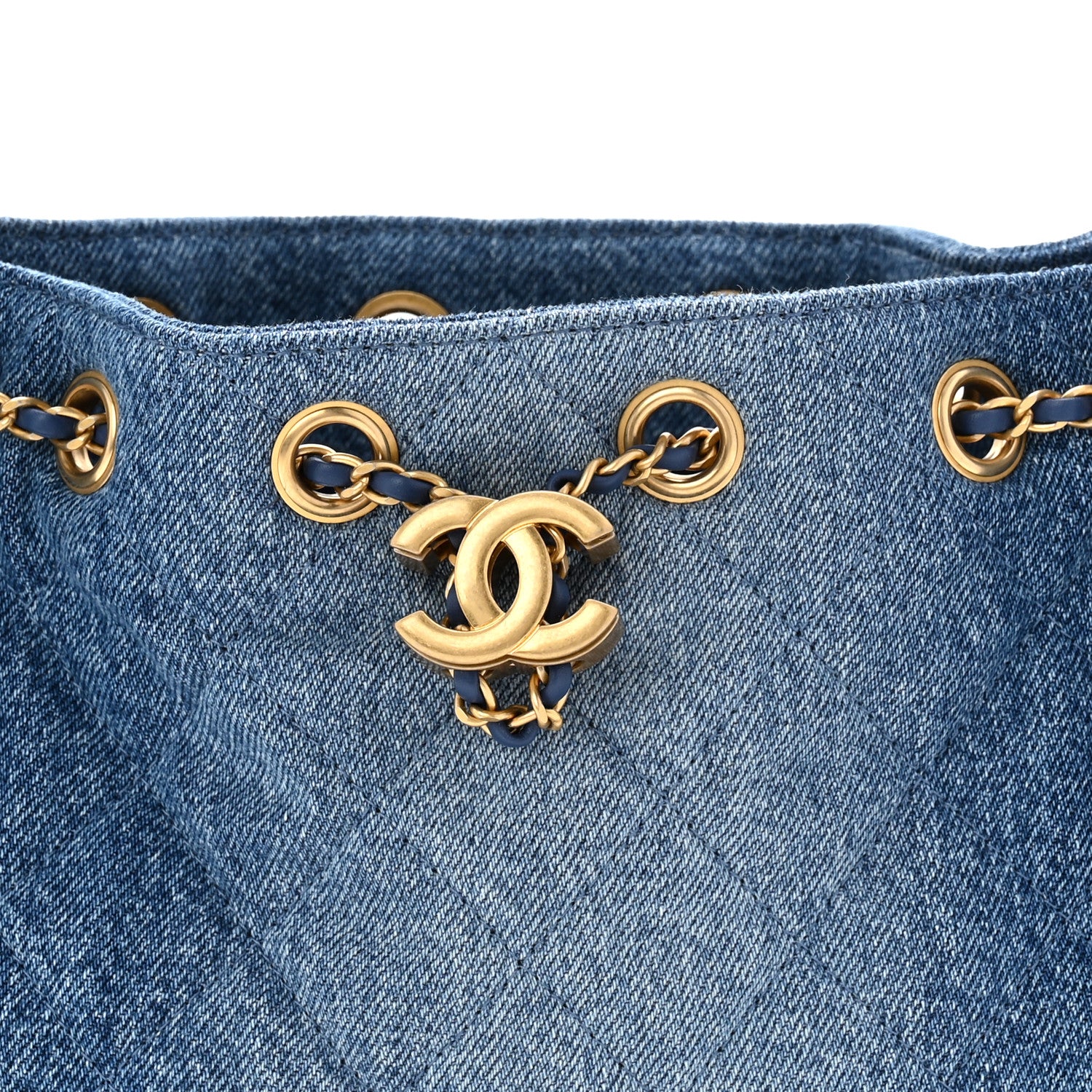 Washed Denim Quilted Mini Chanel 25 Handbag Blue - Top Club