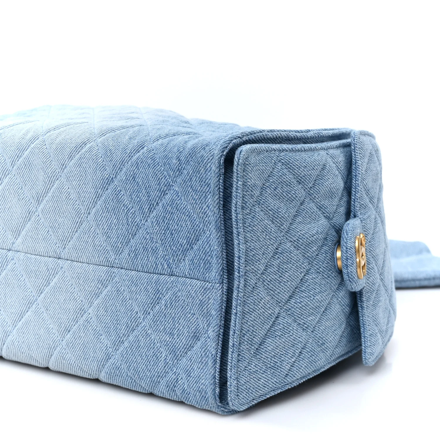 Washed Denim Quilted Medium Chanel 25 Handbag Blue - Top Club
