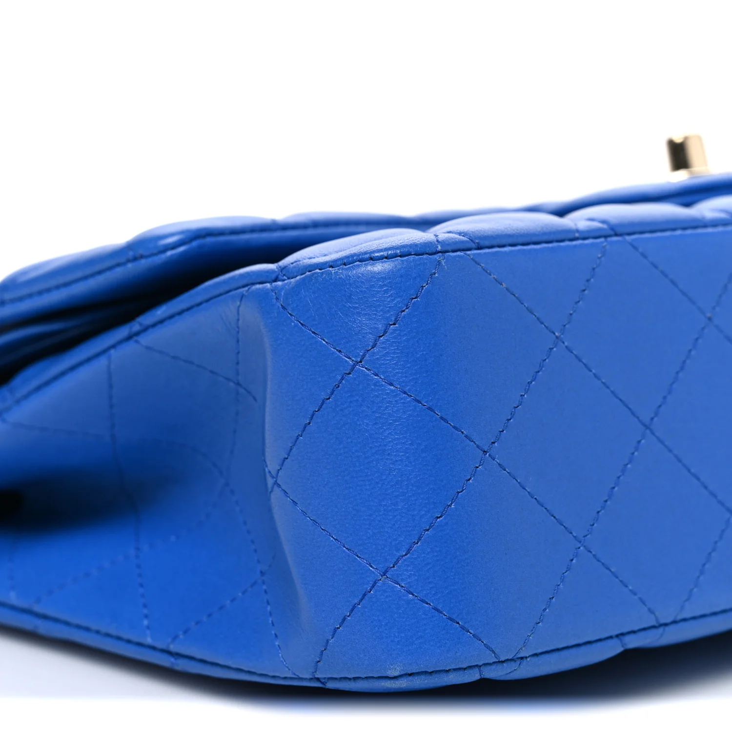 Lambskin Quilted Medium Double Flap Blue - Top Club