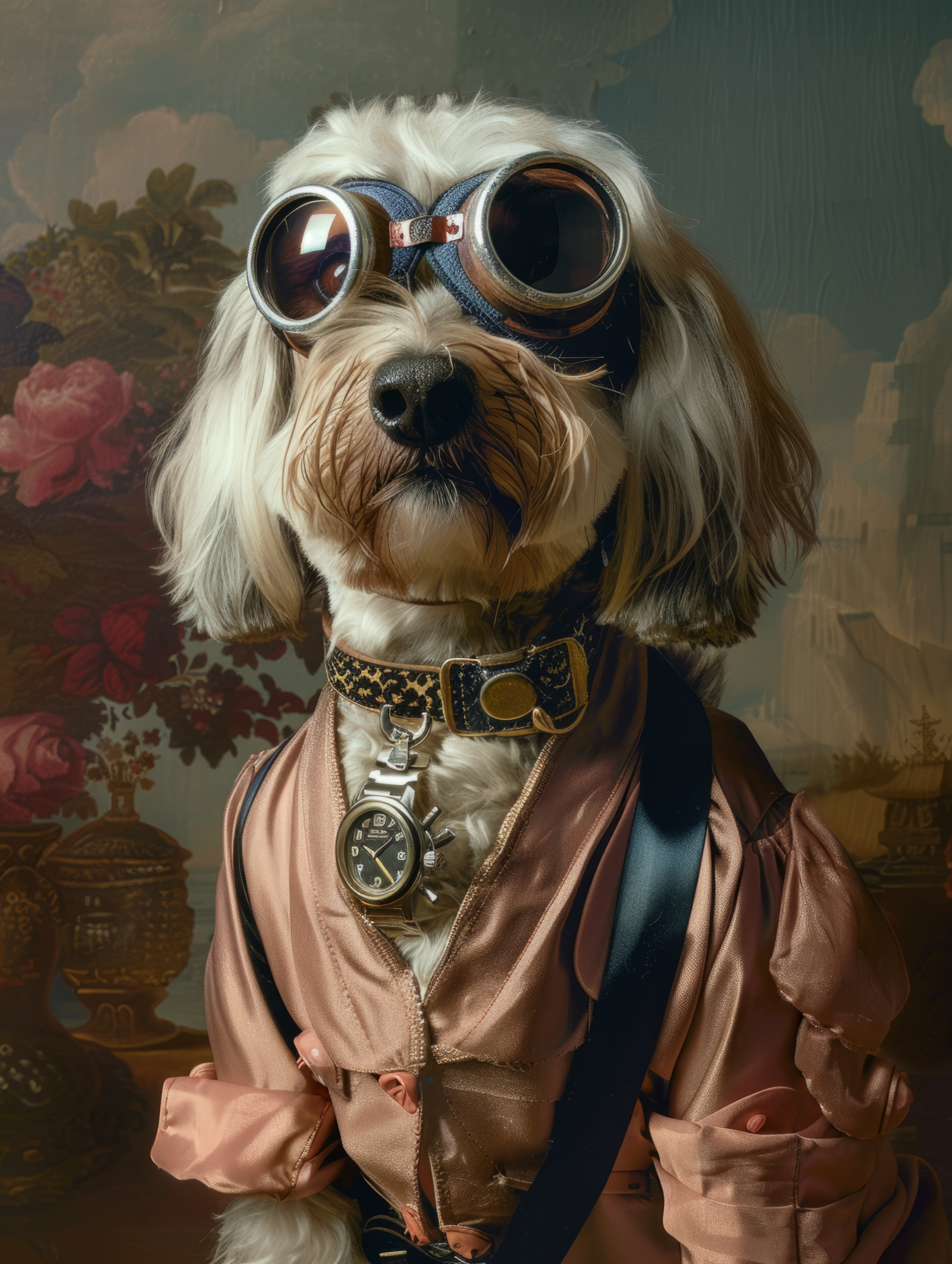 Canvas schilderij van een Lhasa Apso 100x200 cm