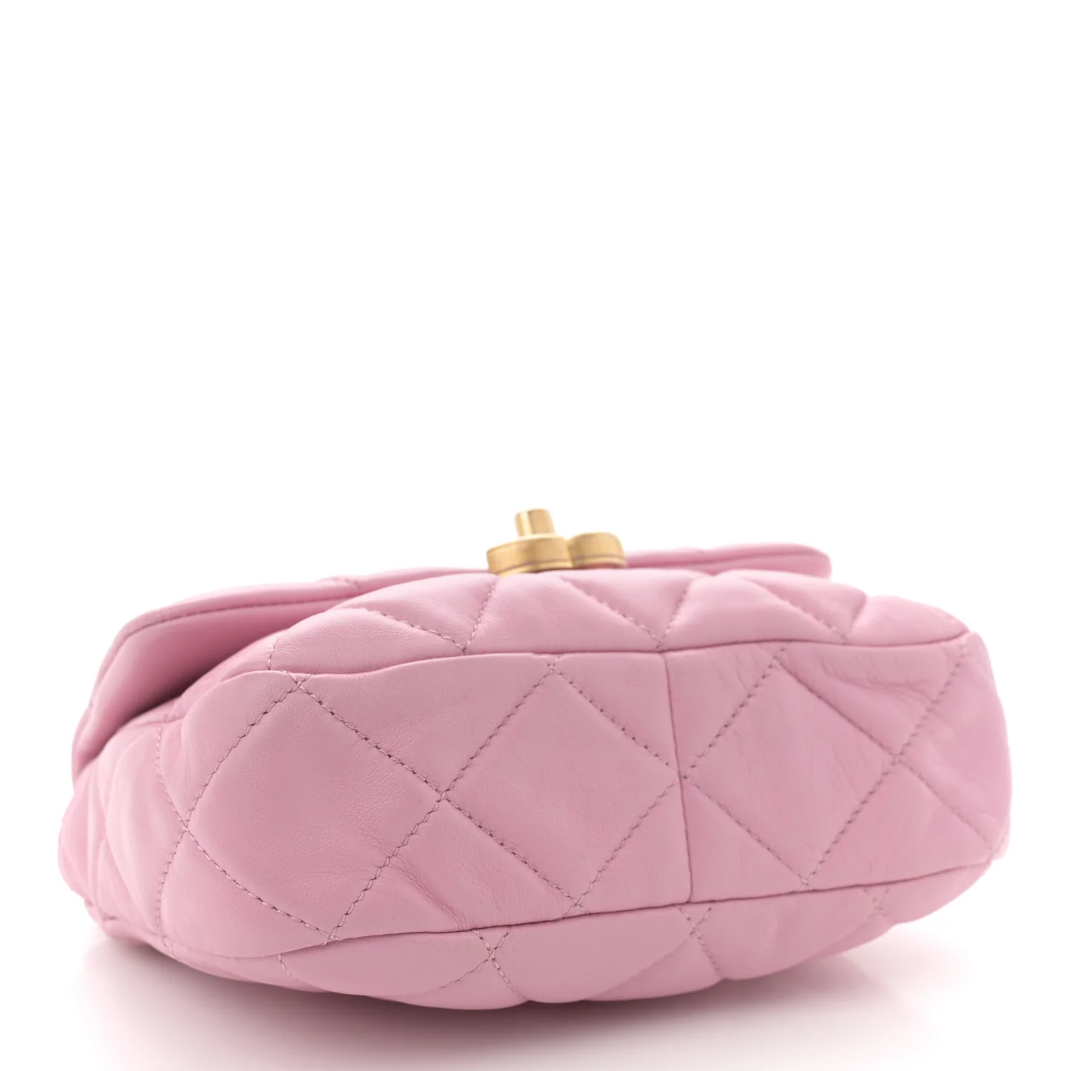 Lambskin Quilted Mini Lacquered Chain Flap Pink - Top Club