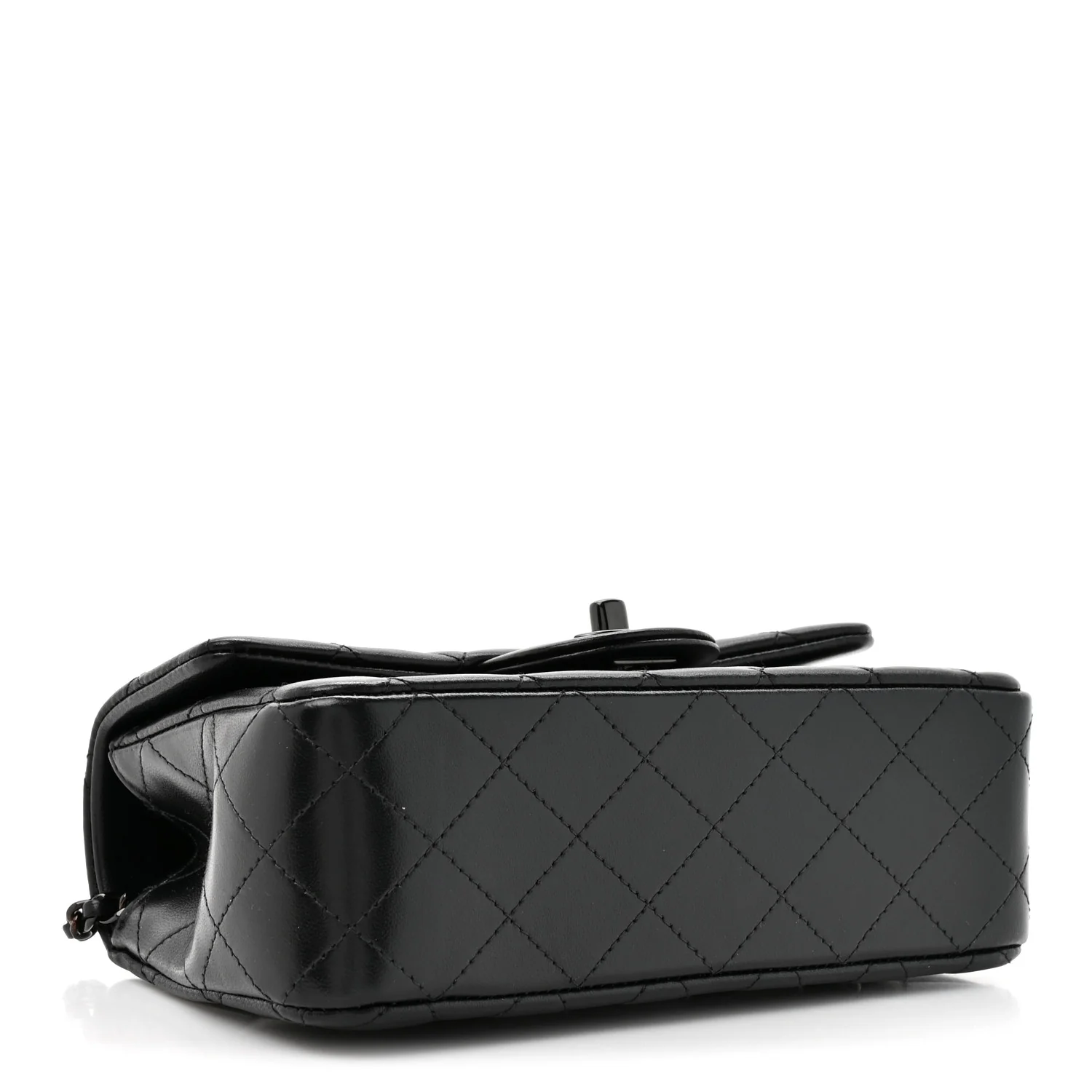 Lambskin Quilted Mini Top Handle Rectangular Flap So Black - Top Club