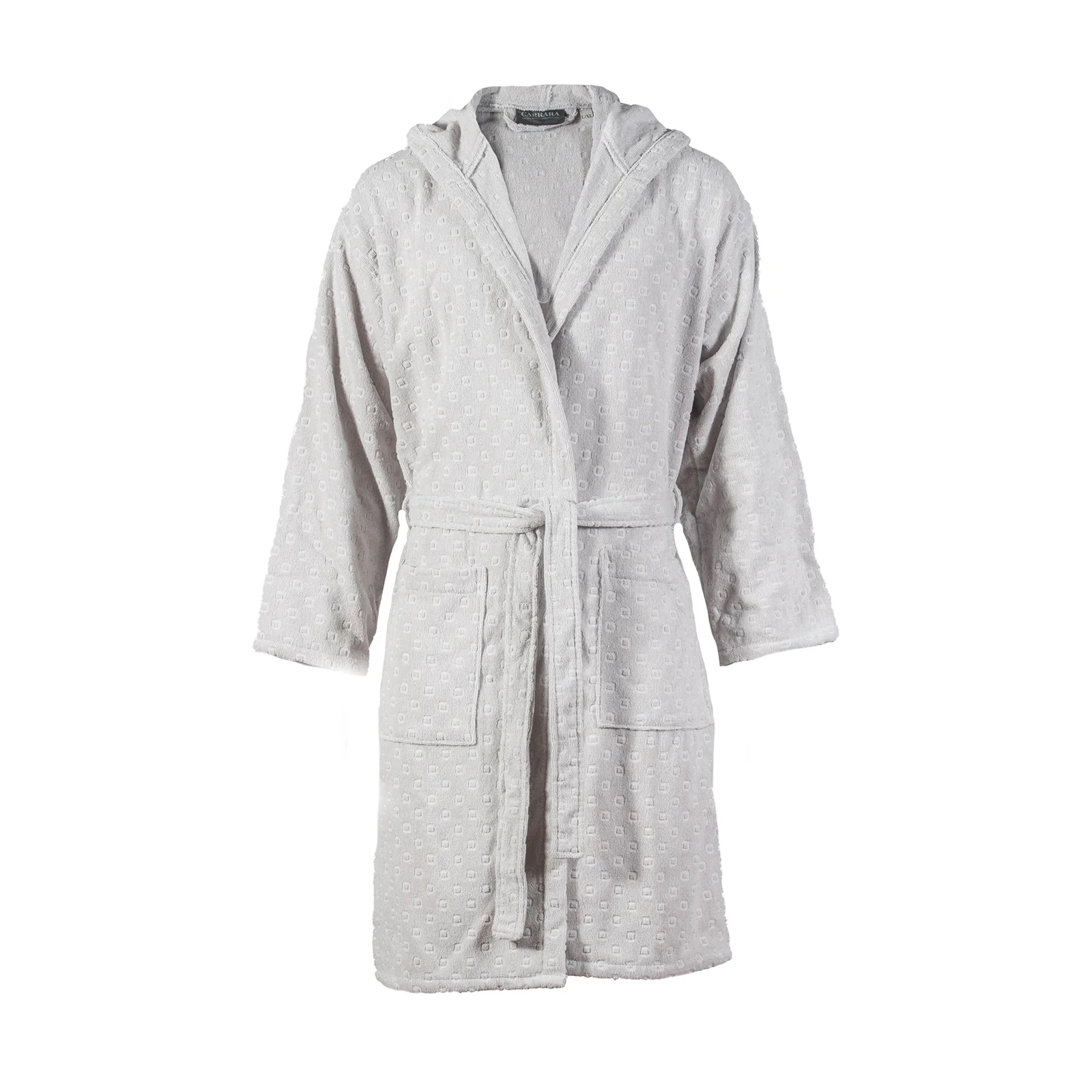 Accappatoio Con Cappuccio In Spugna Burano Xxl Light Grey Carrara