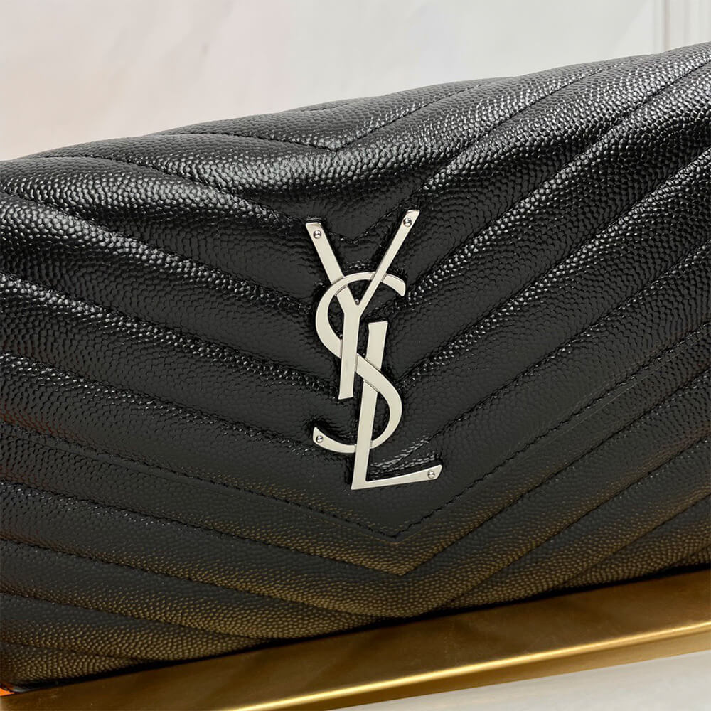 YSL classic cassandre chain wallet in grain de poudre leather - Top Club