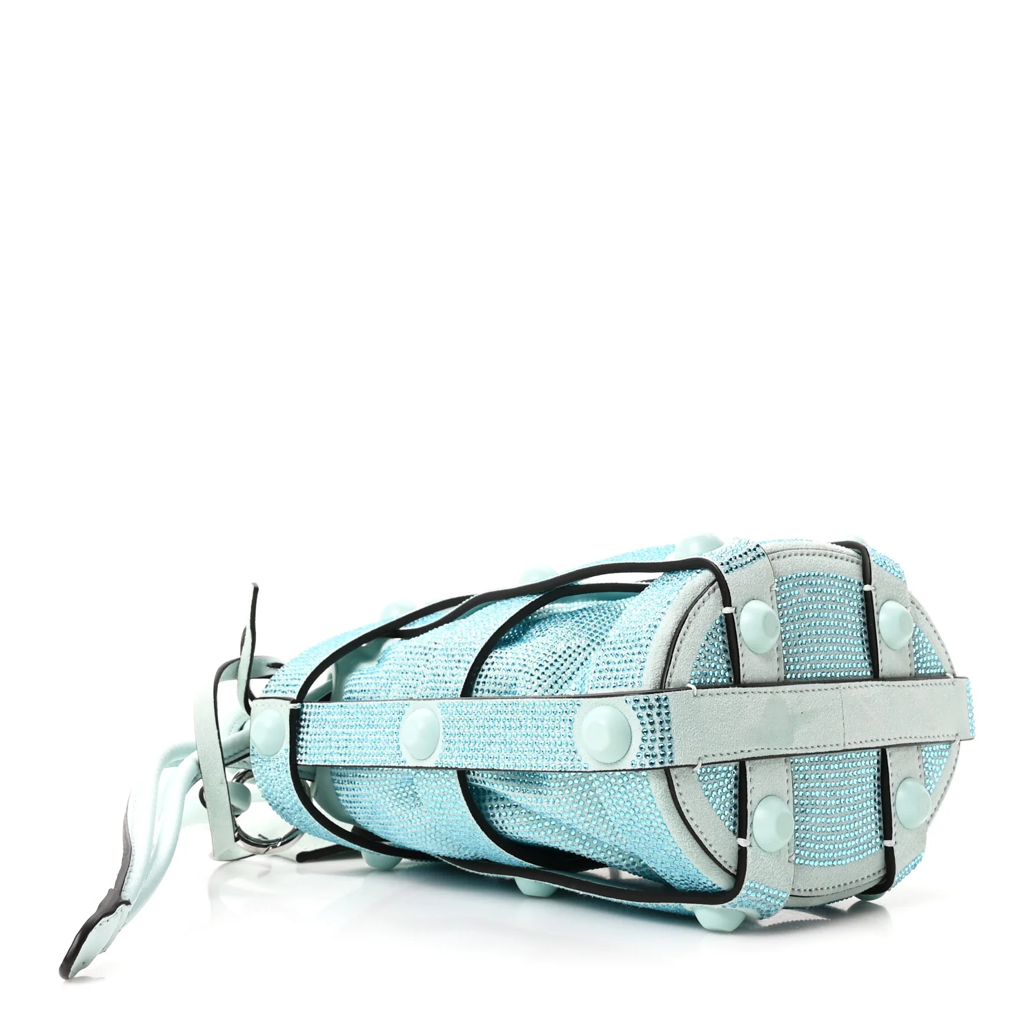 Calfskin Crystal Small Cage Bag Blue - Top Club