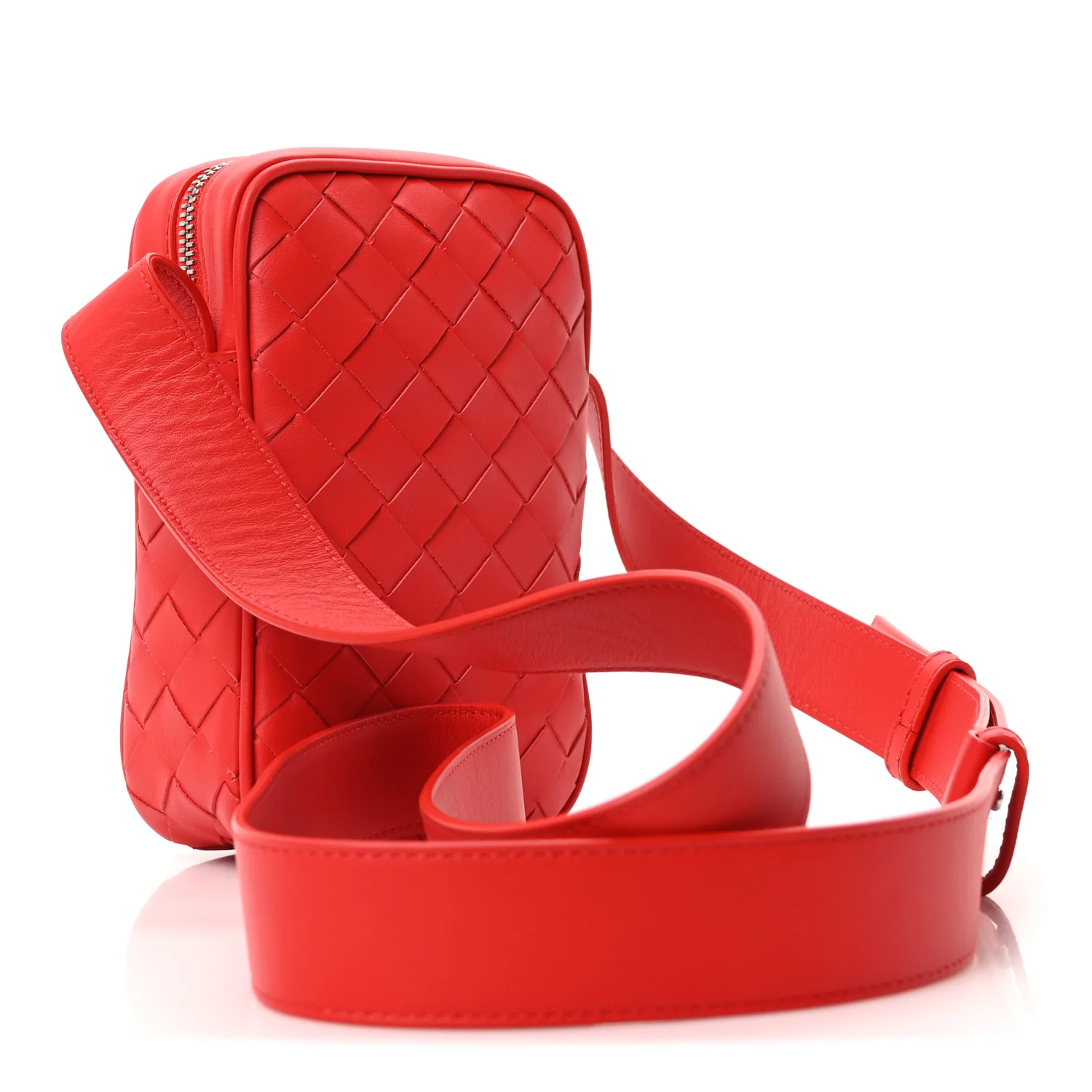 Nappa Intrecciato Phone Case Crossbody Bag Redstone - Top Club