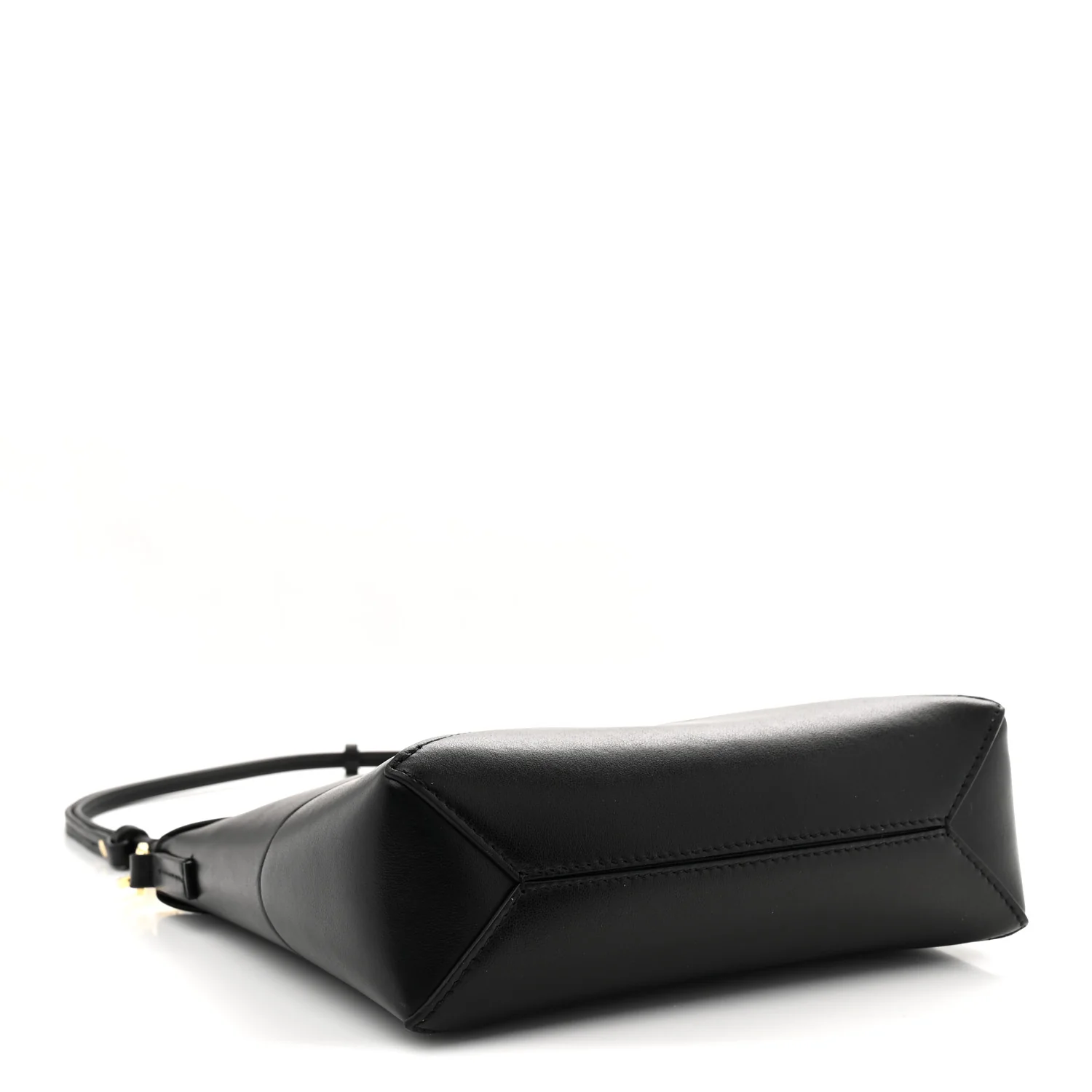 Shiny Calfskin Puzzle Fold Pouch Black - Top Club