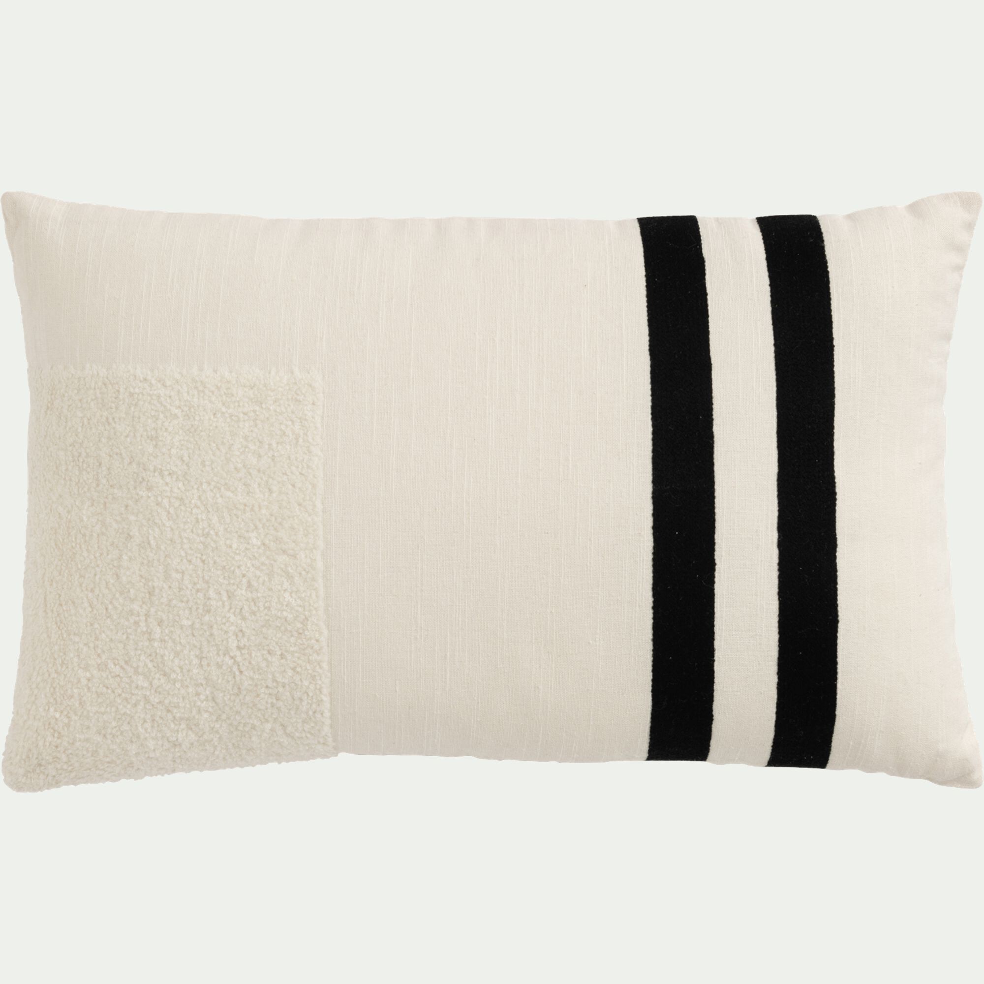 TILVA - Coussin en coton tufté 30x50cm - blanc