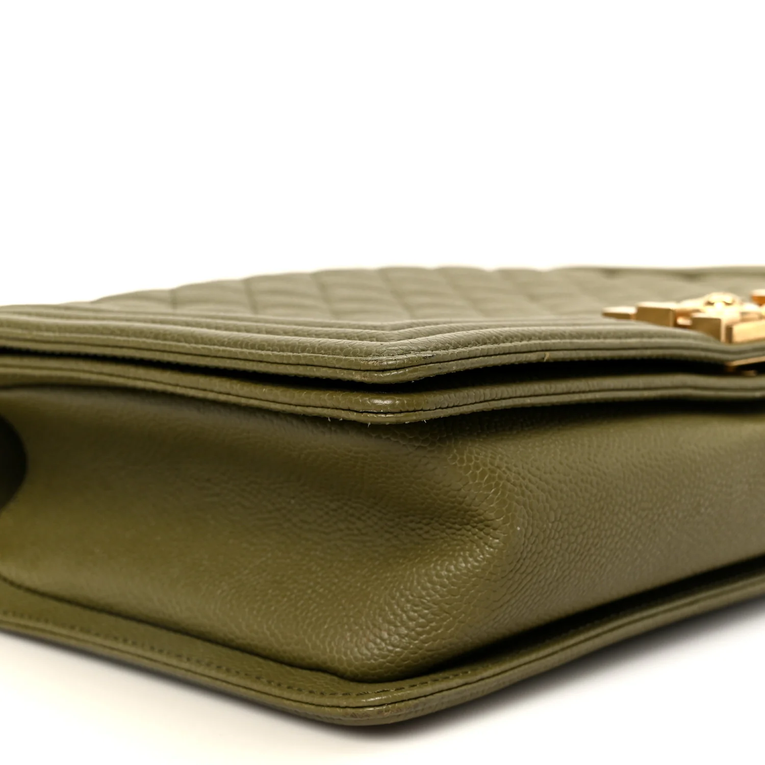 Caviar Quilted New Medium Boy Flap Khaki - Top Club
