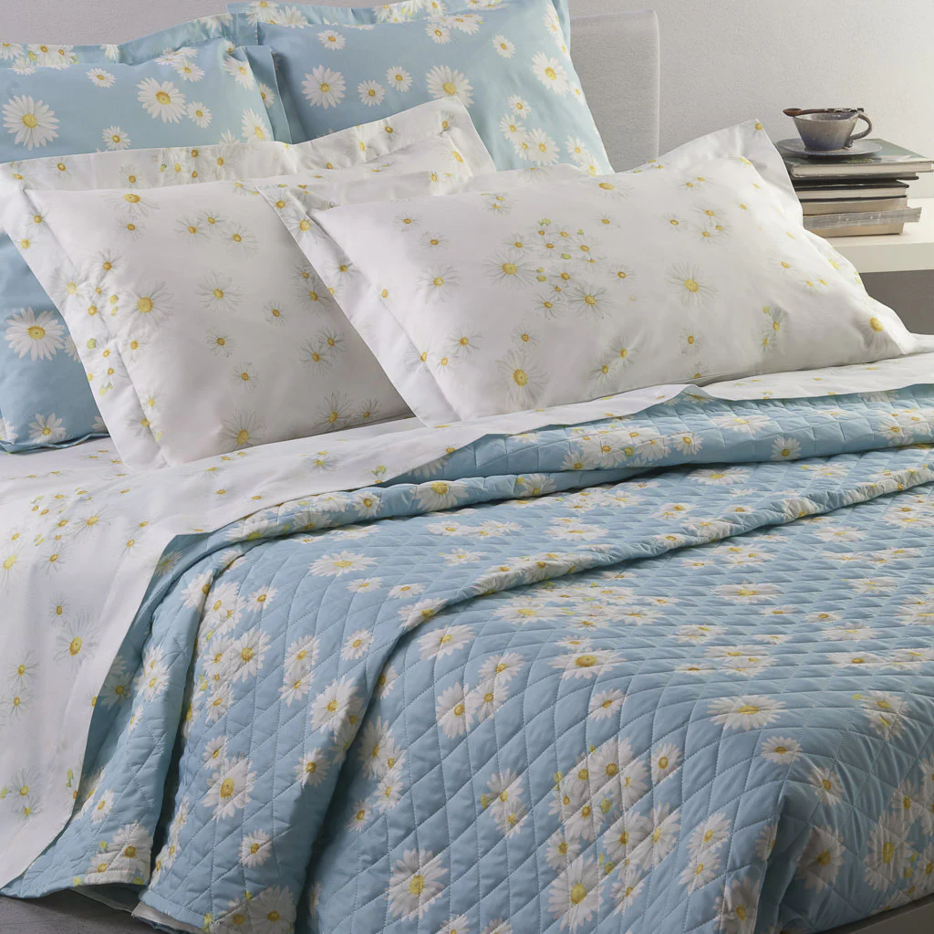 Copriletto Trapuntato In  White-Daisy Matrimoniale