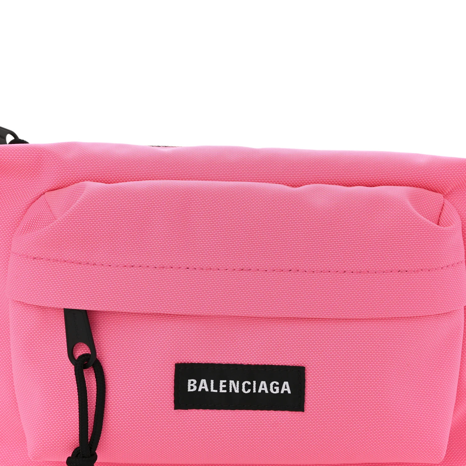 Recycled Sport Nylon Chain Logo Medium Raver Bag Fluo Pink Black - Top Club