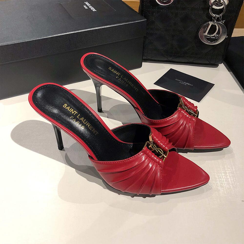 YSL  BABYLONE MULES IN SMOOTH LEATHER - Top Club