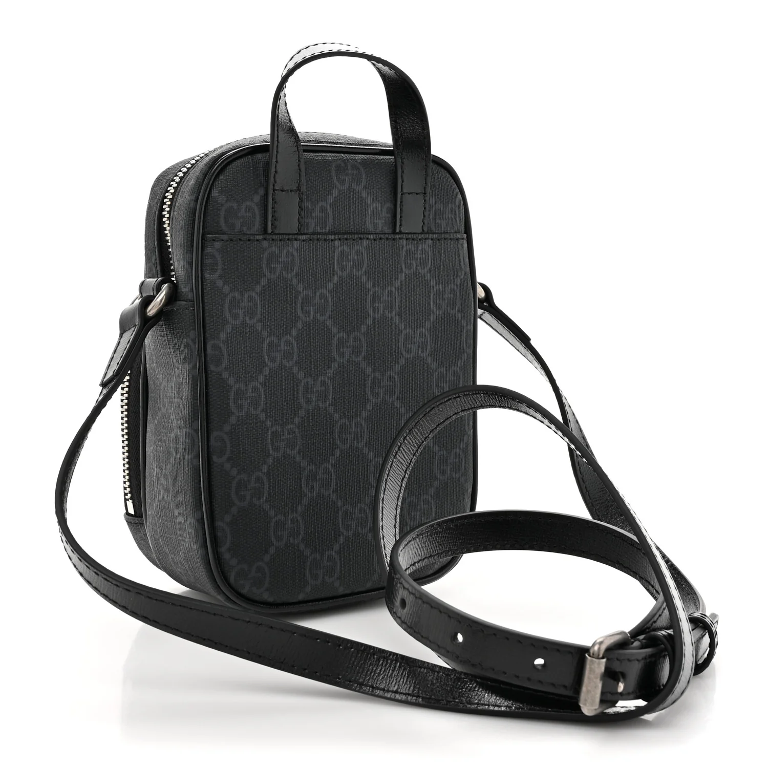 GG Supreme Monogram Azalea Calfskin Mini Retro Interlocking G Bag Black - Top Club