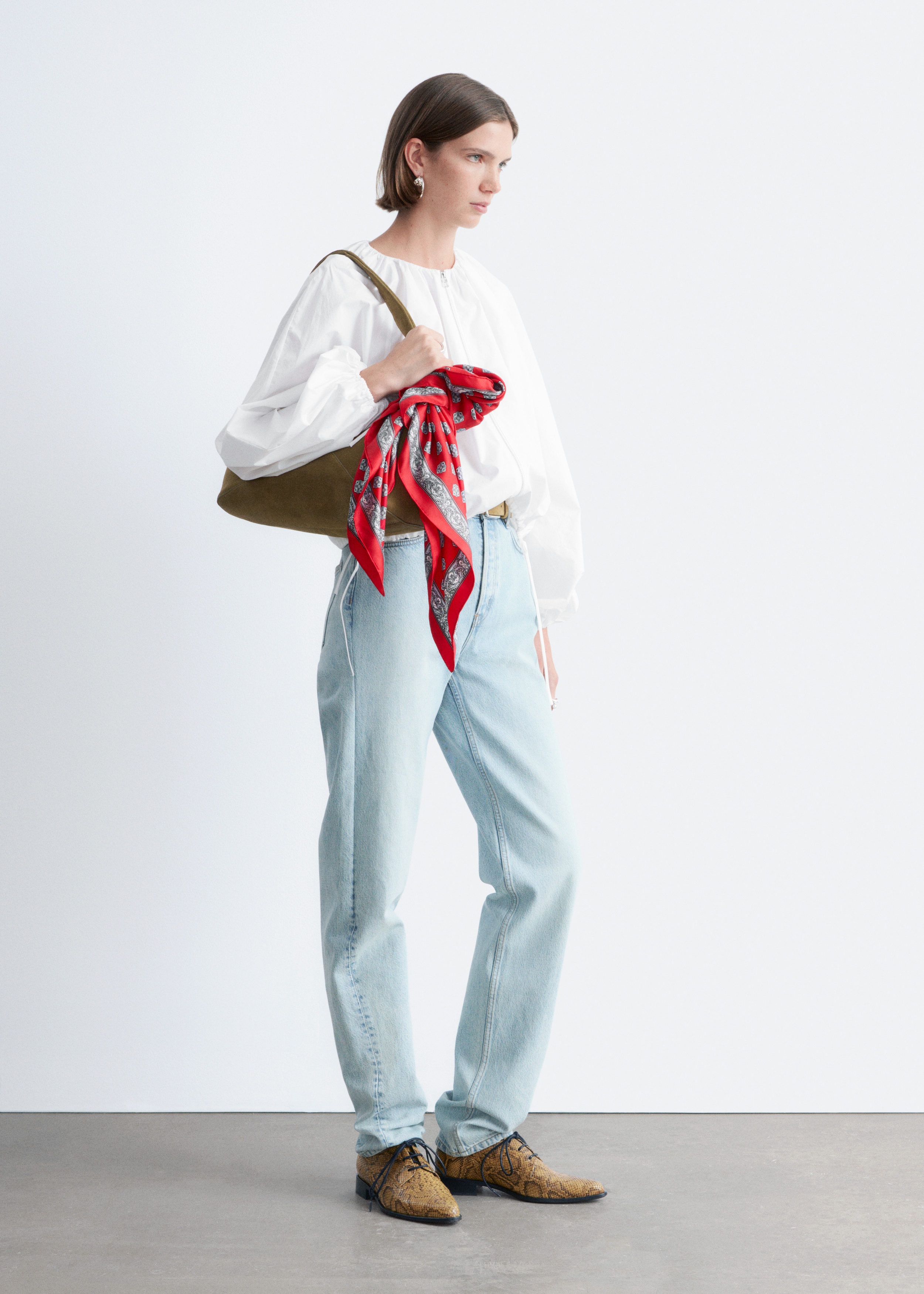 & Other Stories COTTON POPLIN ZIP-FRONT BLOUSE