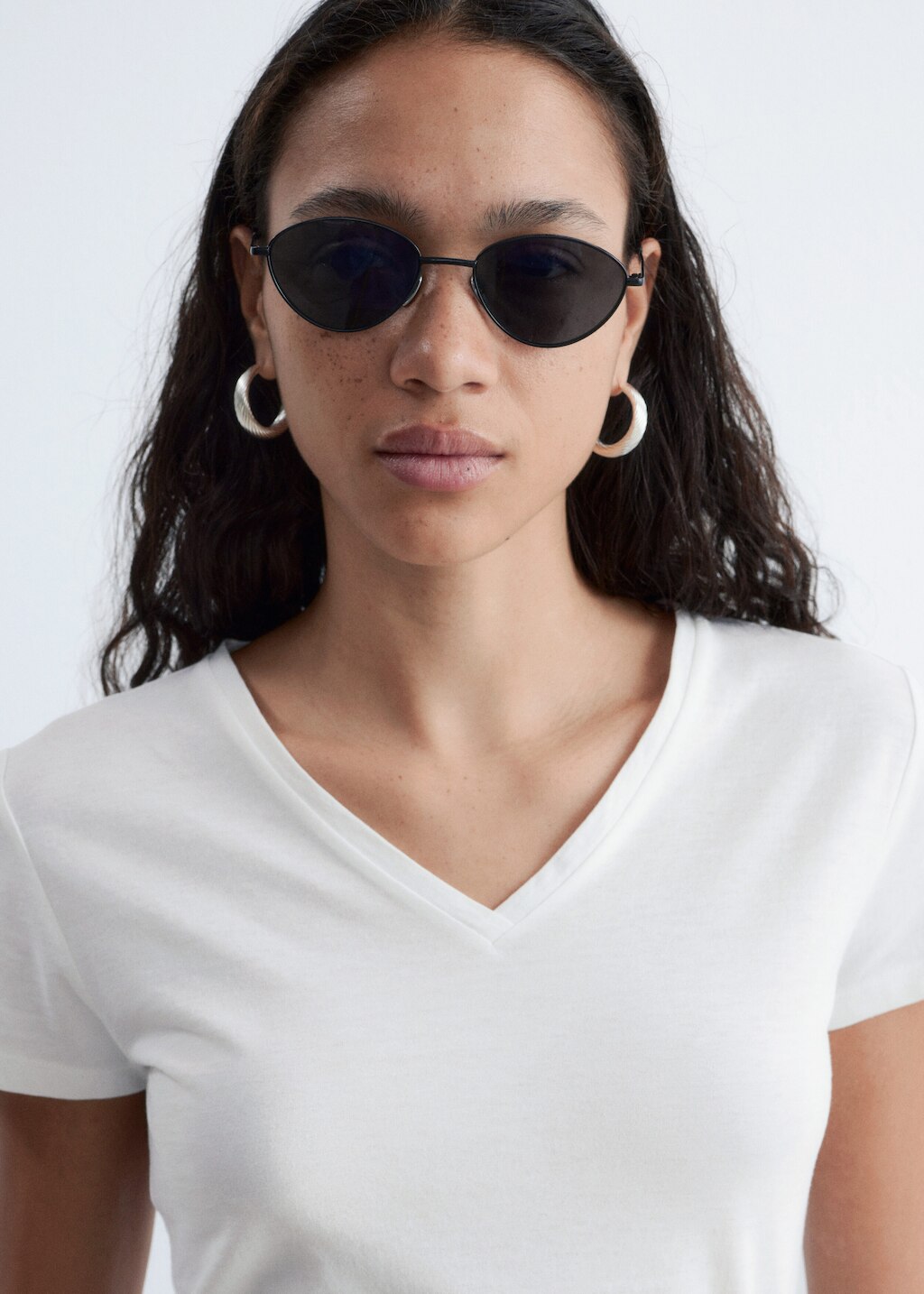 & Other Stories COTTON V-NECK T-SHIRT