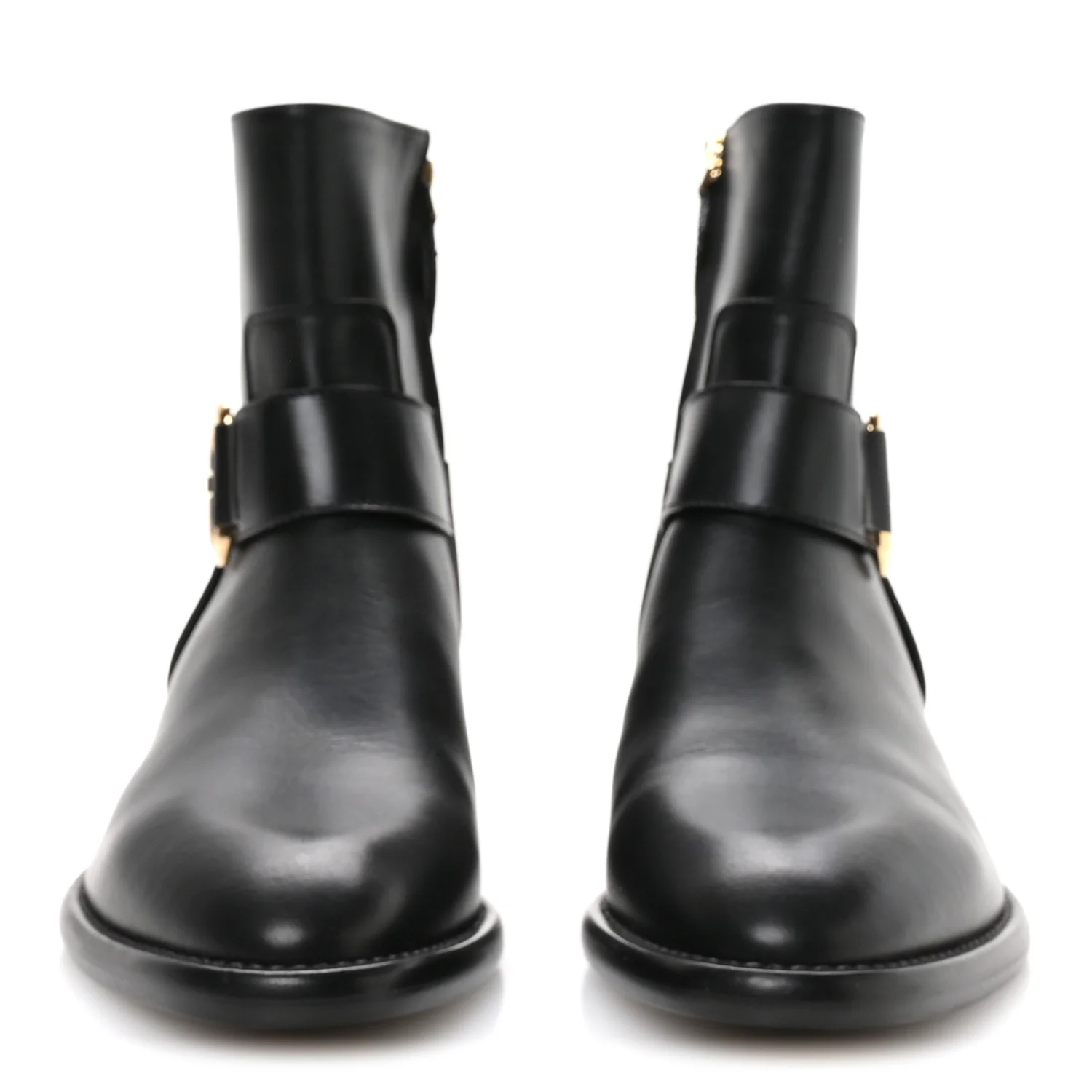 Calfskin Westside Flat Ankle Boots 39 Black - Top Club