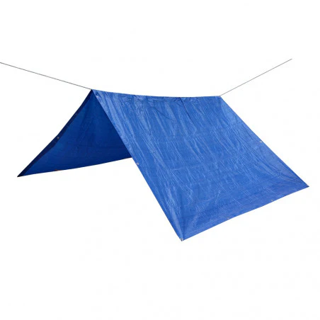 REFUGIO RAFIA 3 X 4 waterproof canvas awning with 20 m nylon rope - blue