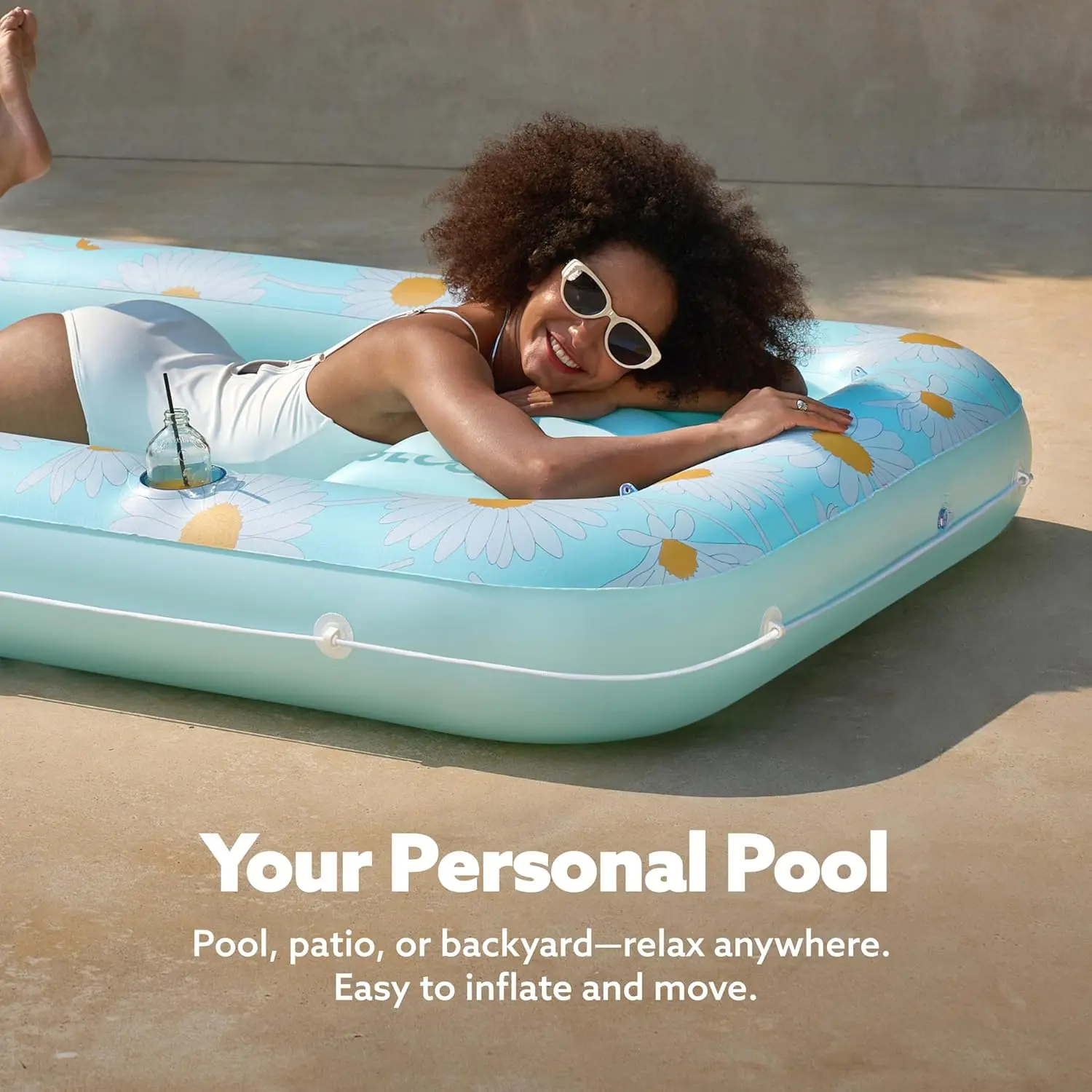 SLOOSH Inflatable Tanning Pool Lounger Float, 70