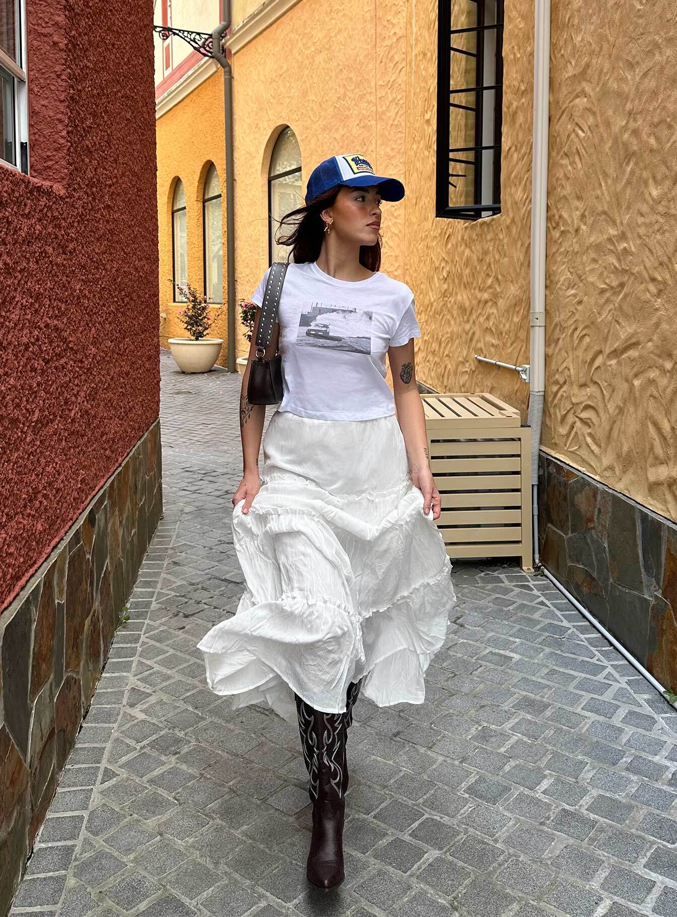 Miriah Maxi Skirt White