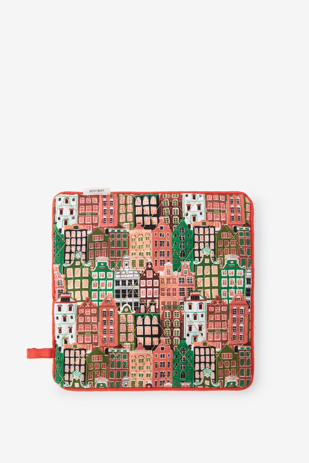 Multicolour pannenlap met grachtenpandjes