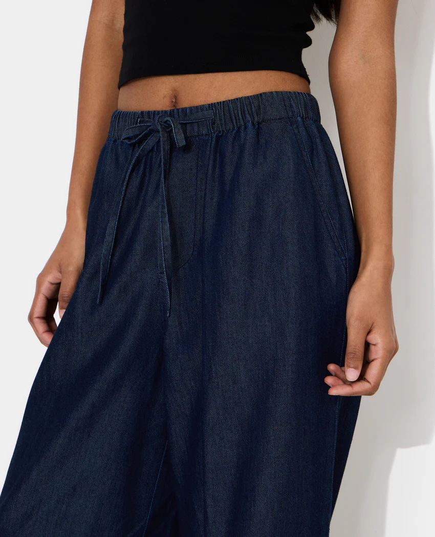 Pimkie Pantalon large ceinture élastiquée effet jean