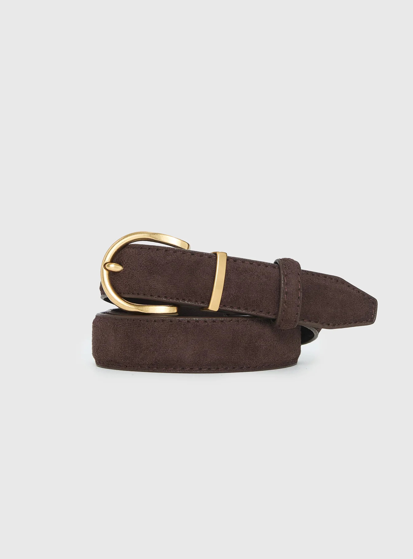 Jaslynn Faux Suede Belt Brown