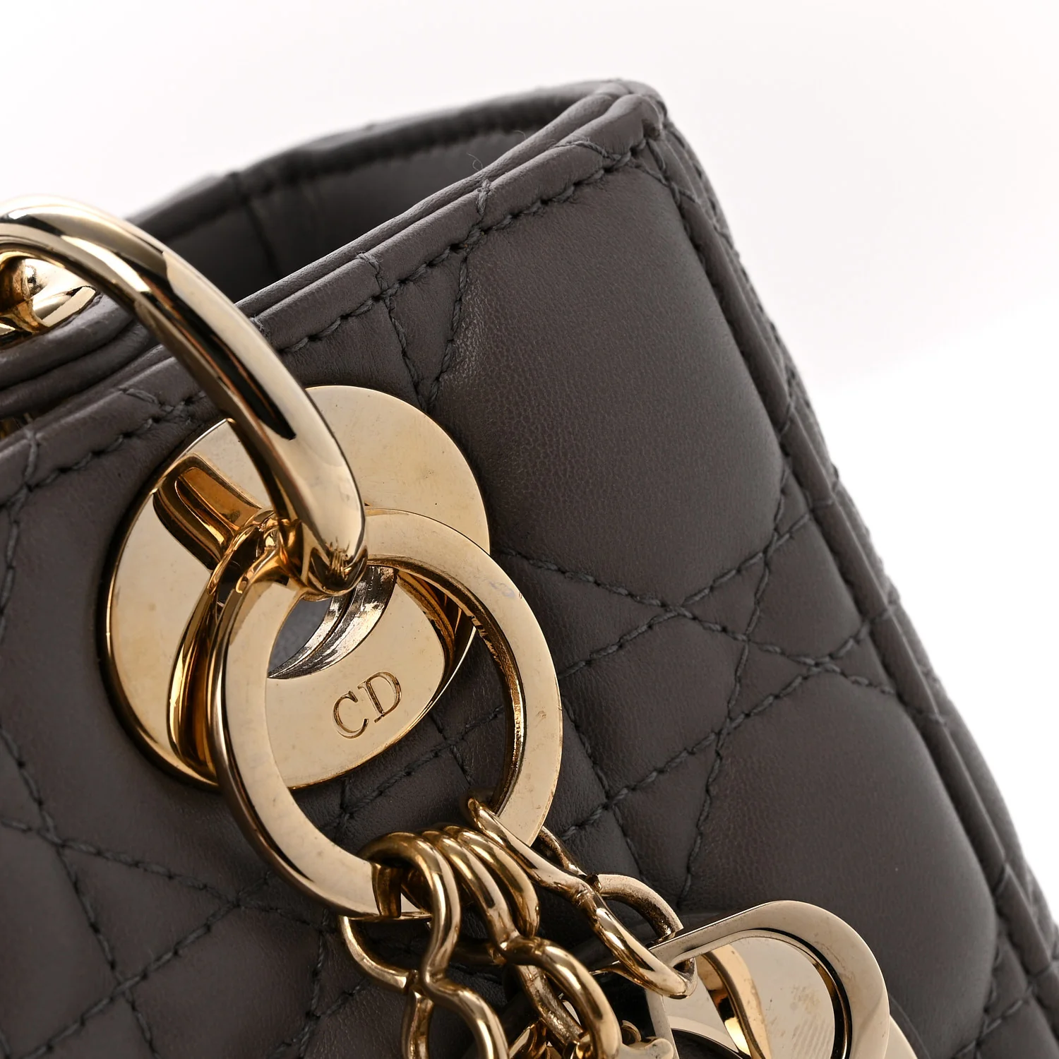 Lambskin Cannage Small Lady Dior Grey - Top Club