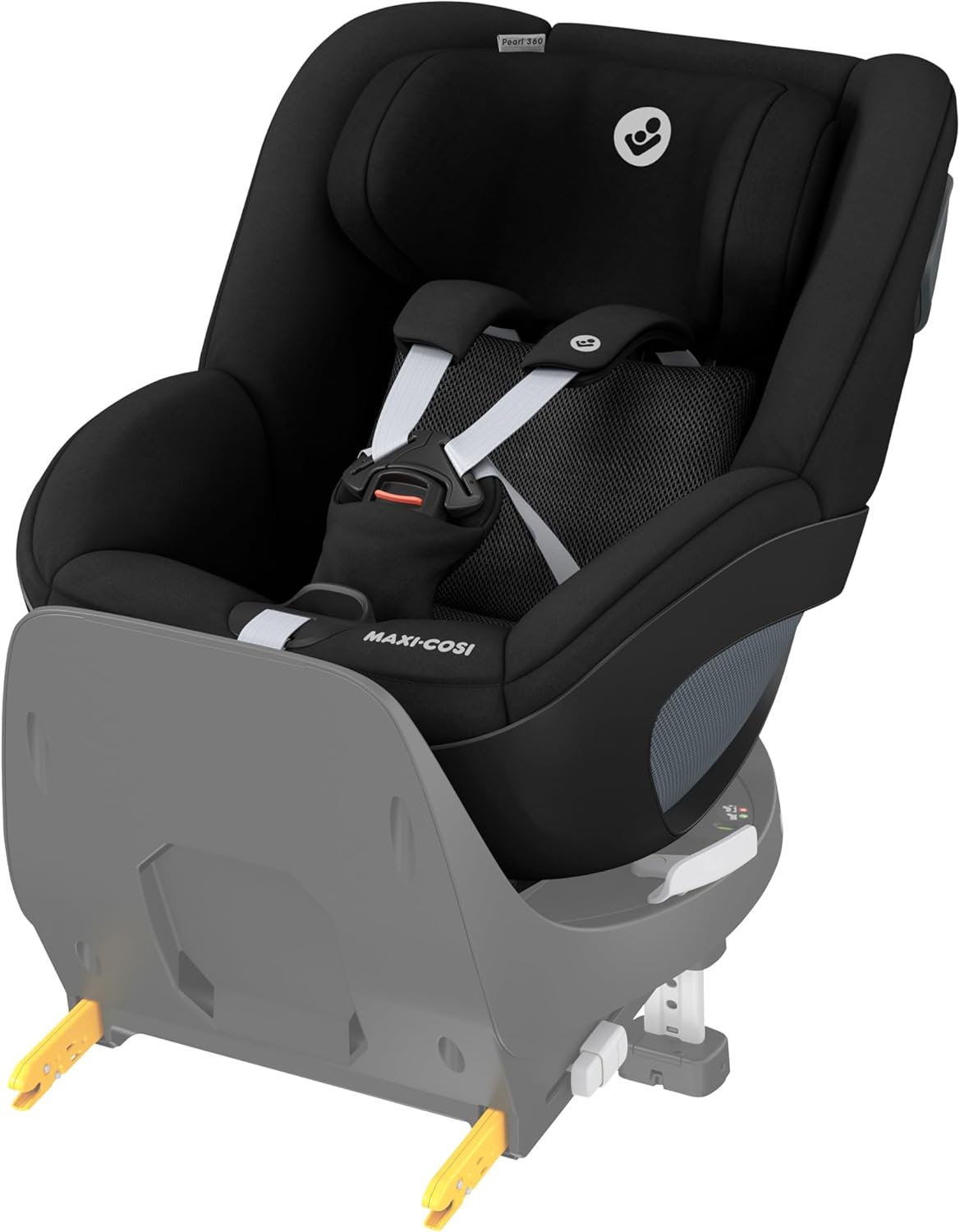 Maxi-Cosi Pearl 360 i-Size Seggiolino auto bambini 3 mesi - 4 anni (61-105 cm), Seggiolino auto girevole 360 e reclinabile, ClimaFlow, Protezione dagli impatti laterali G-CELL, Authentic Black