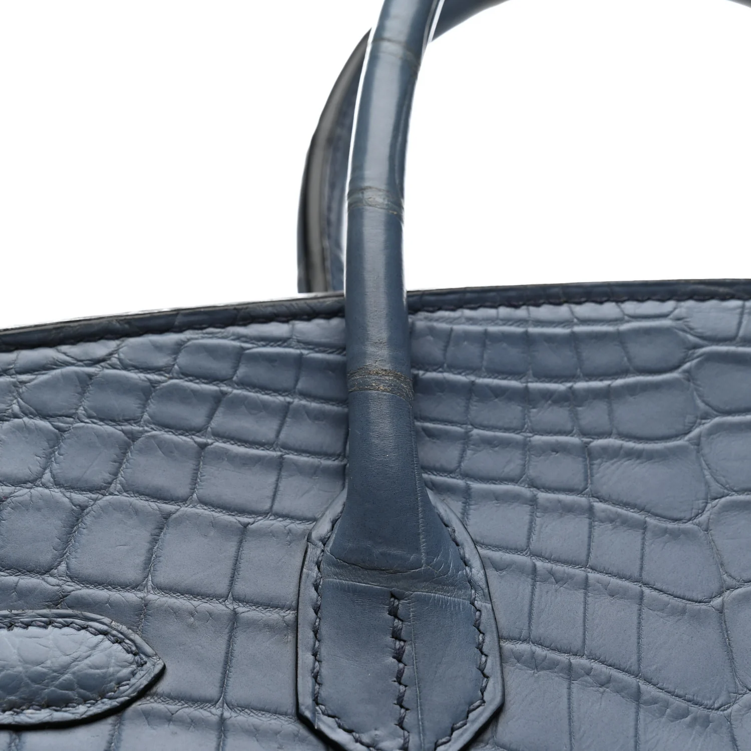 Matte Porosus Crocodile Birkin 30 Bleu Brighton - Top Club