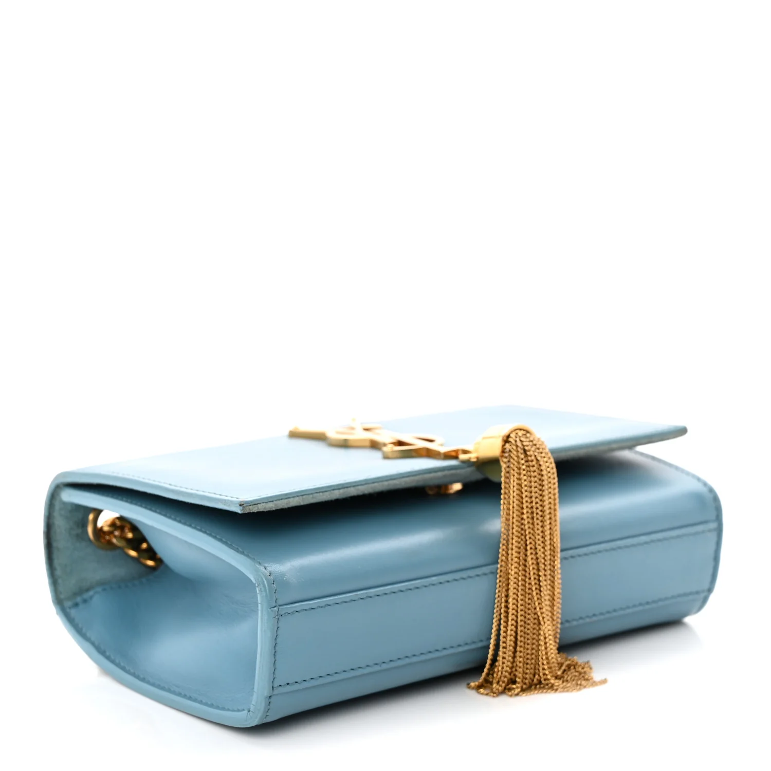 Smooth Calfskin Small Classic Monogram Kate Tassel Satchel Turquoise - Top Club