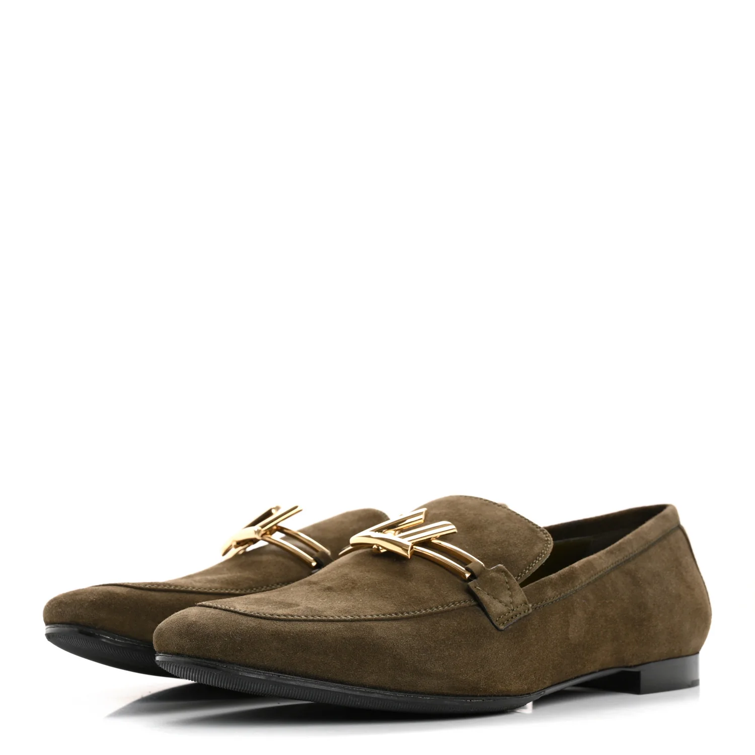 Suede Upper Case Flat Loafers 40 Green - Top Club