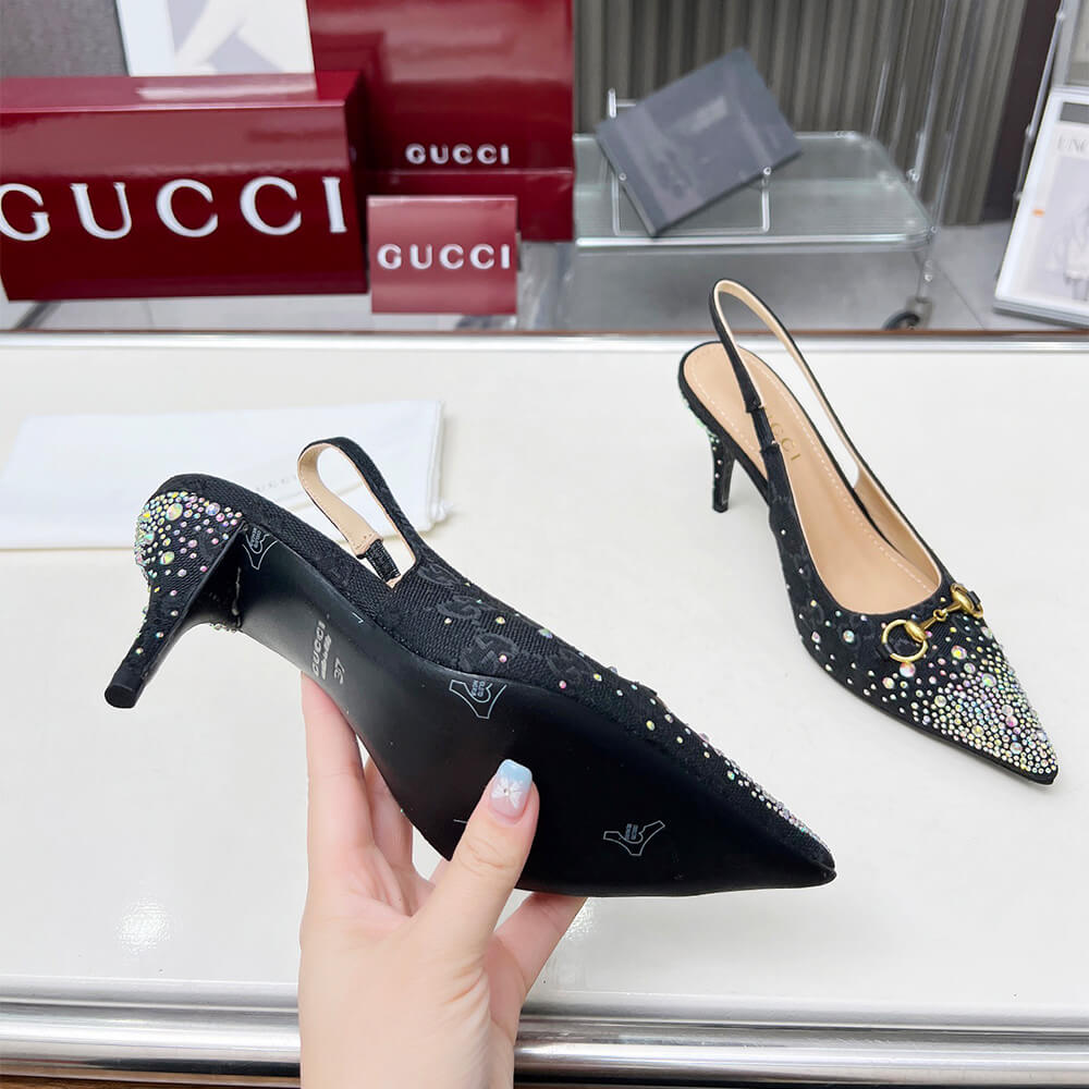 Gucci Women s slingback pump with crystal Horsebit - Top Club