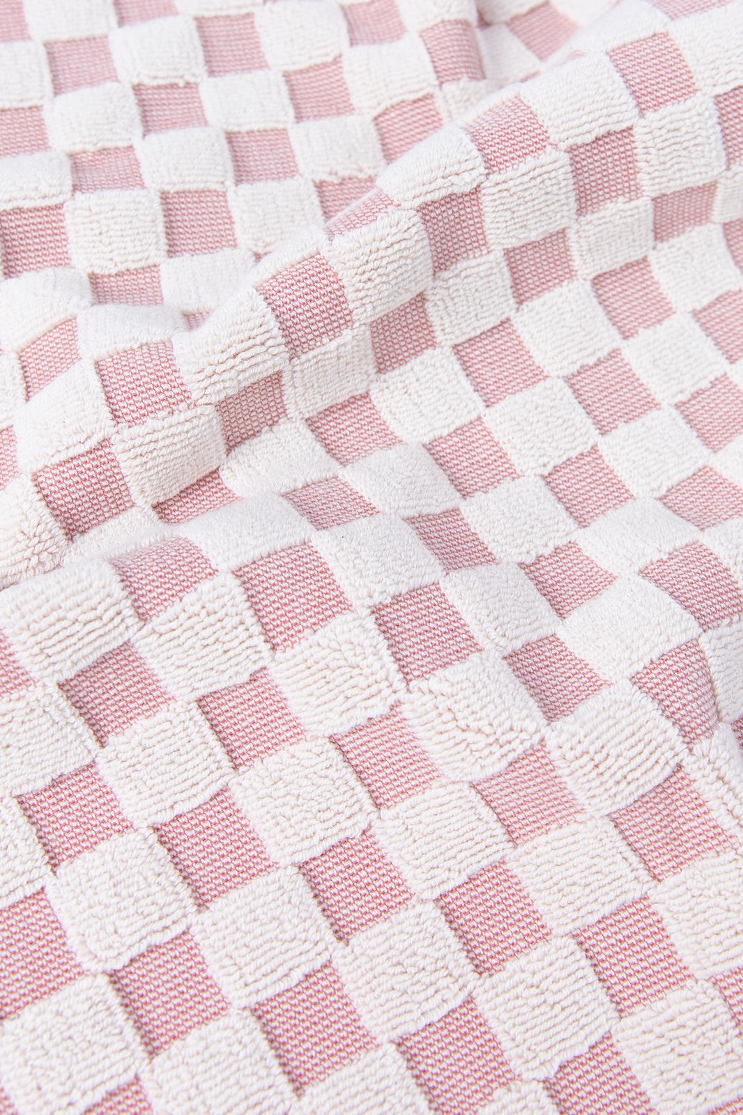 Lichtroze geblokte gastendoek