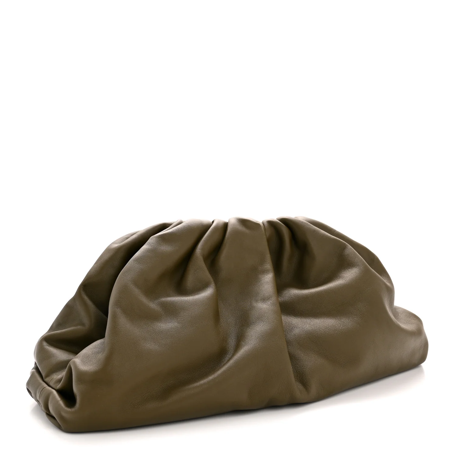 Smooth Butter Calf The Pouch Oversized Clutch Kaki Fondent - Top Club