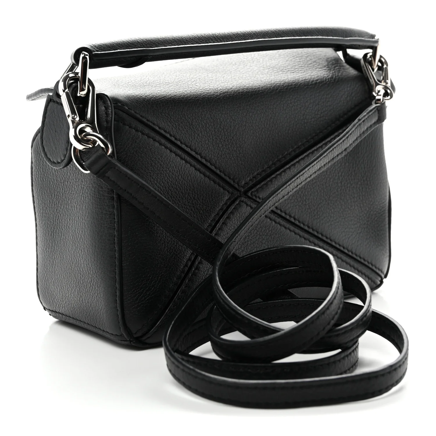Calfskin Mini Puzzle Bag Black - Top Club