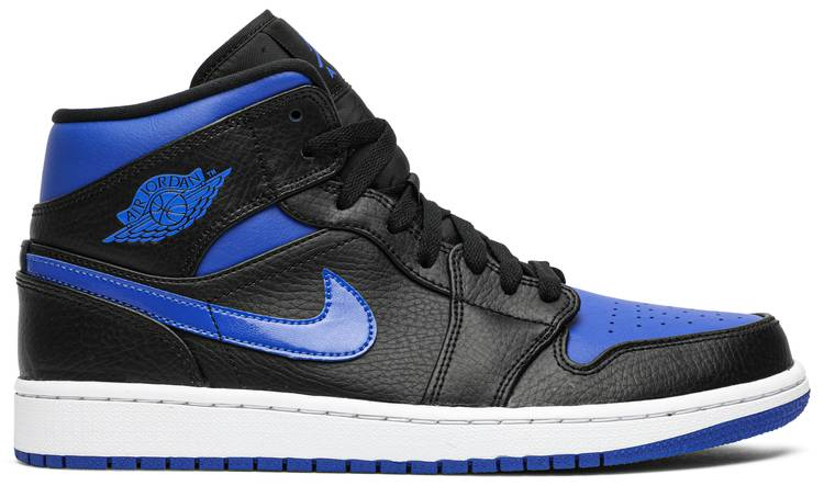 Air Jordan 1 Mid  Black Hyper Royal  554724-068 - Sneaker Replica Workshop